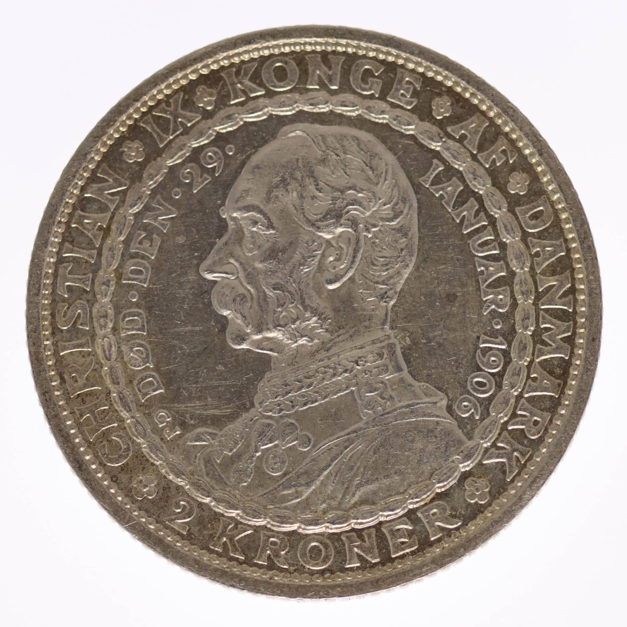 daenemark-silbermuenzen-uebriges-europa - Dänemark Frederik VIII. 2 Kronen 1906