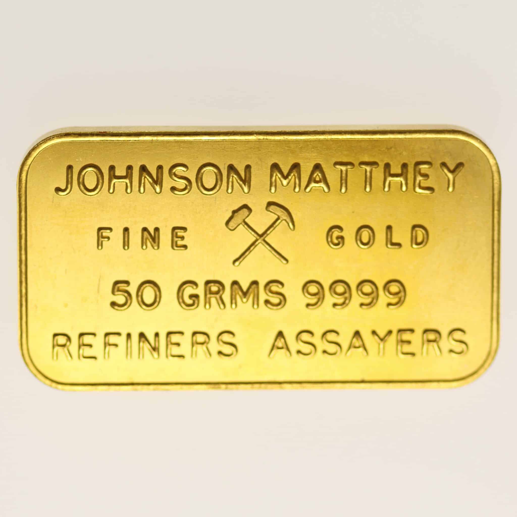 goldbarren - Goldbarren 50 Gramm Johnson Matthey