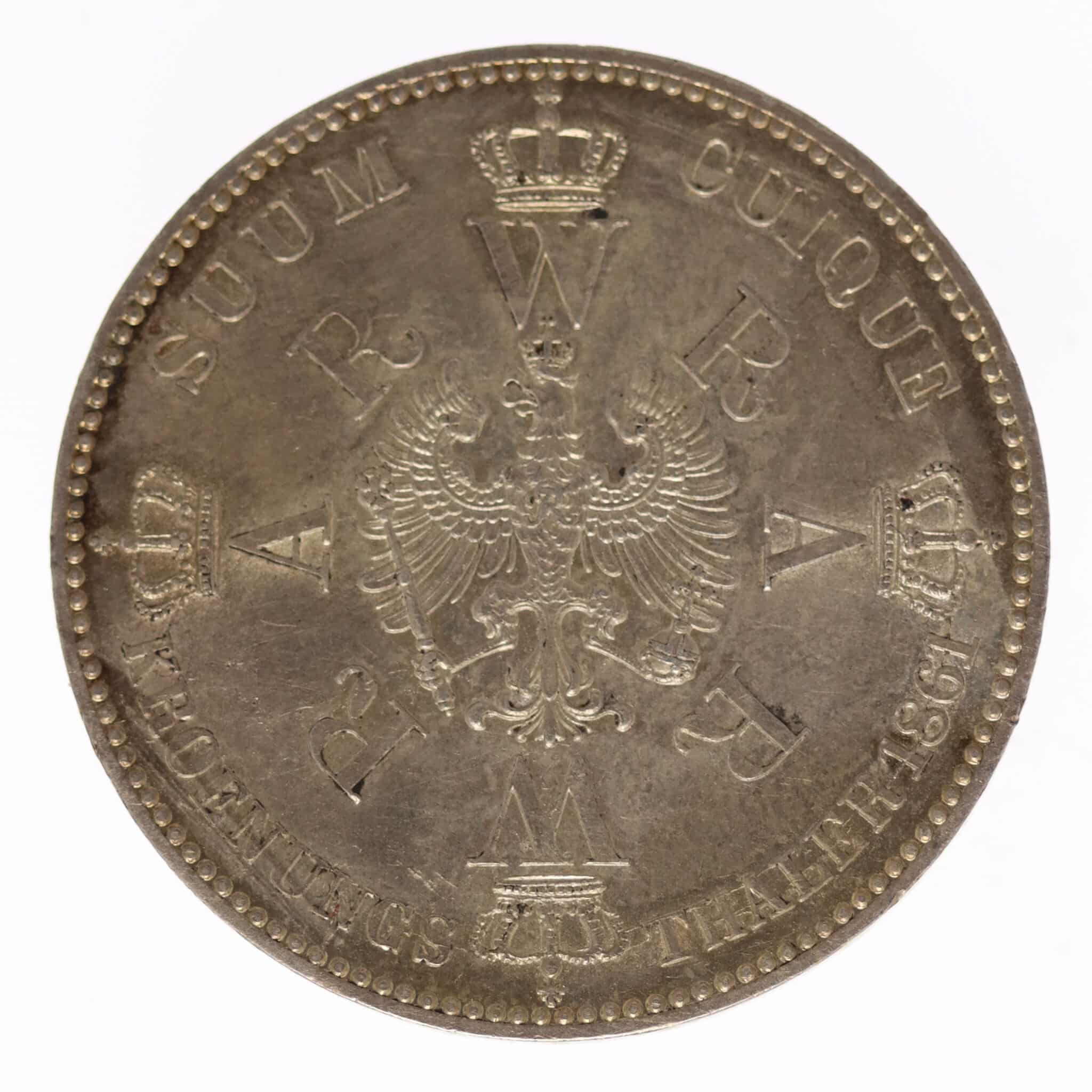 altdeutschland-deutsche-silbermuenzen - Preussen Wilhelm I. Vereinstaler 1861