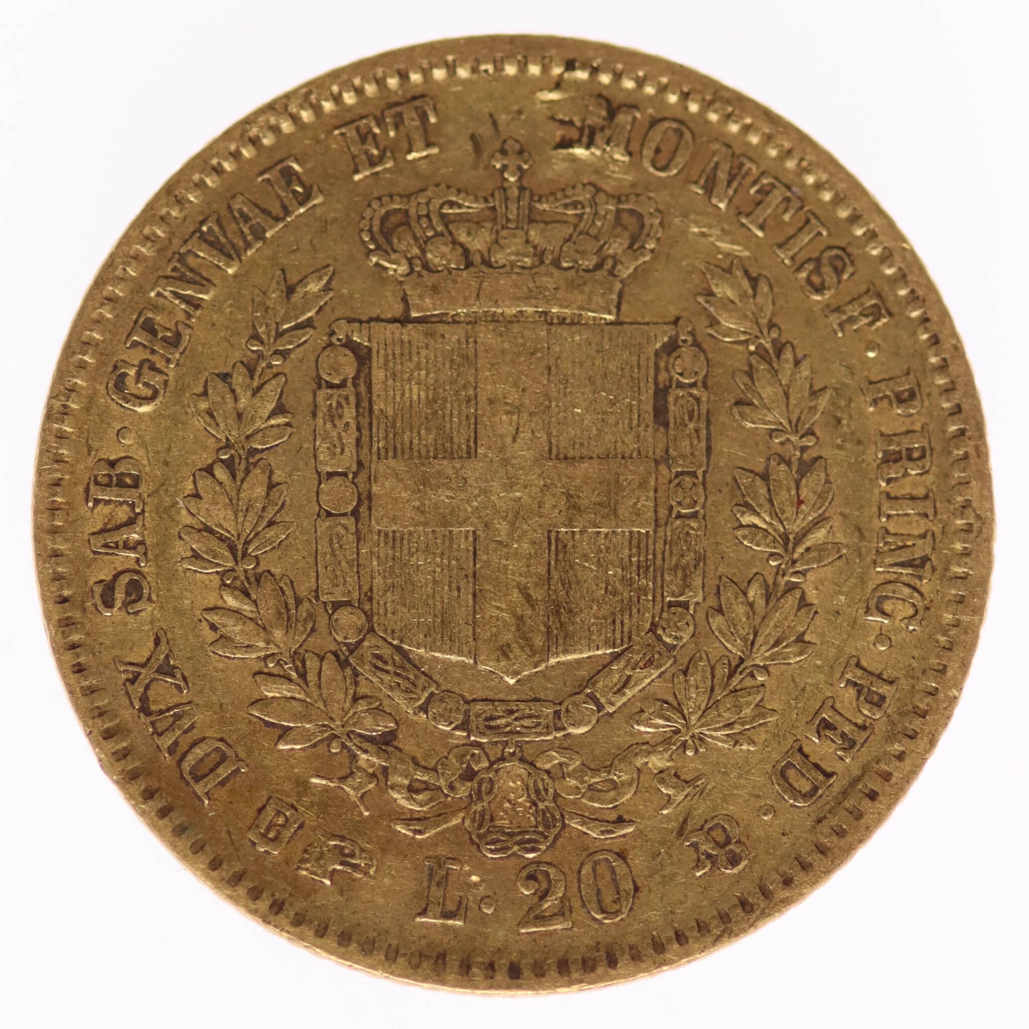 italien - Italien Sardinien Vittorio Emanuele II. 20 Lire 1851 B