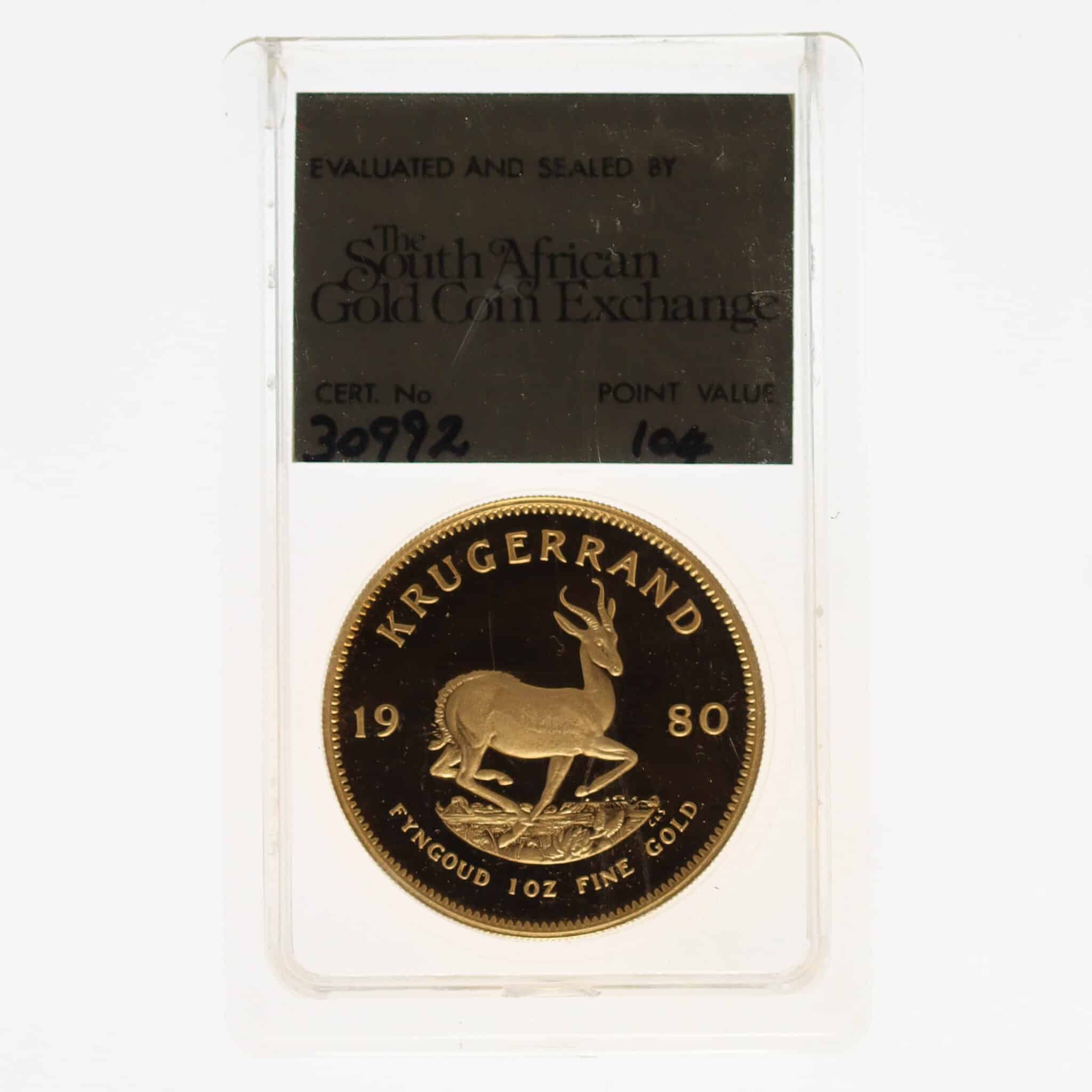 suedafrika - Südafrika Krügerrand 1 Unze 1980 proof