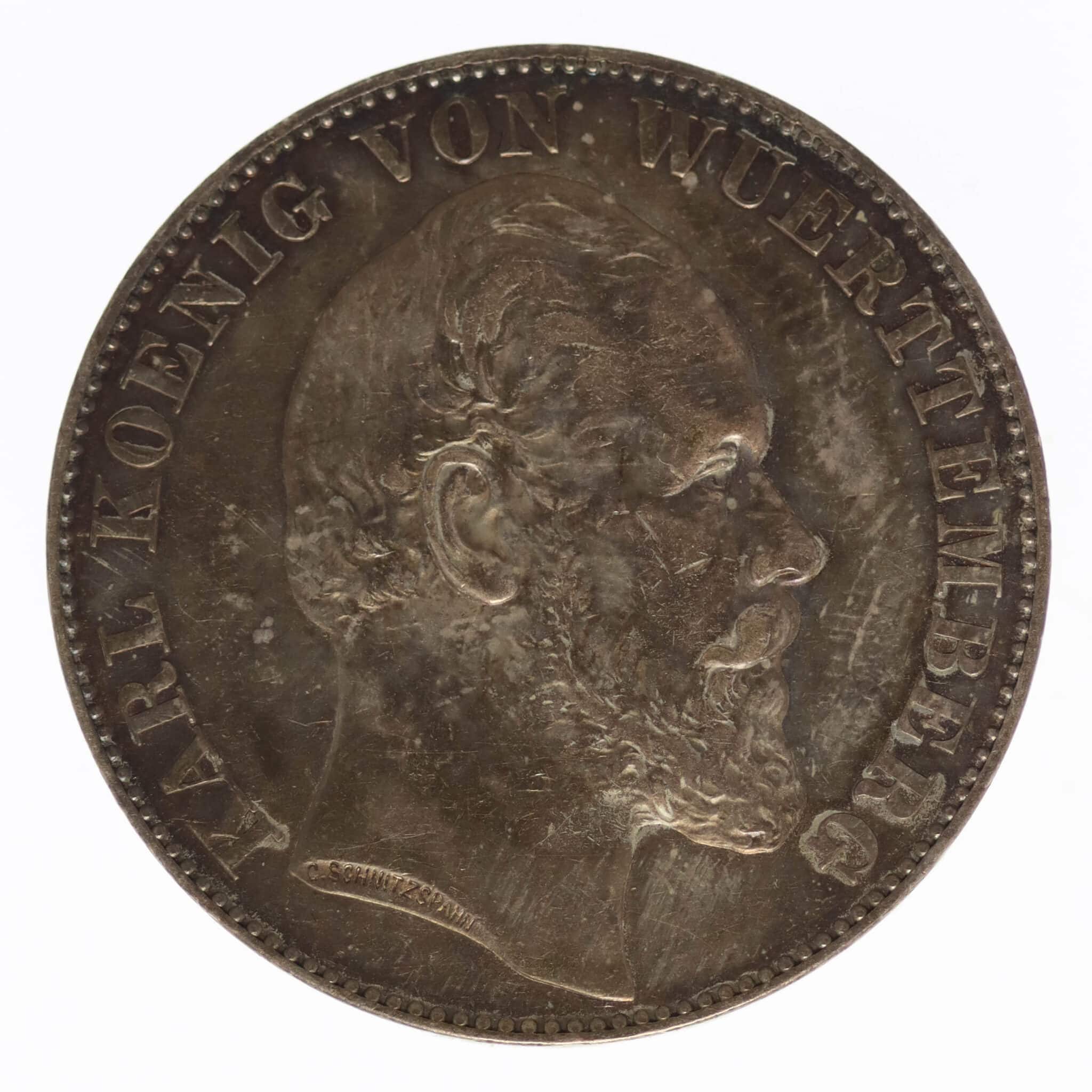 altdeutschland-deutsche-silbermuenzen - Württemberg Karl Vereinstaler 1871