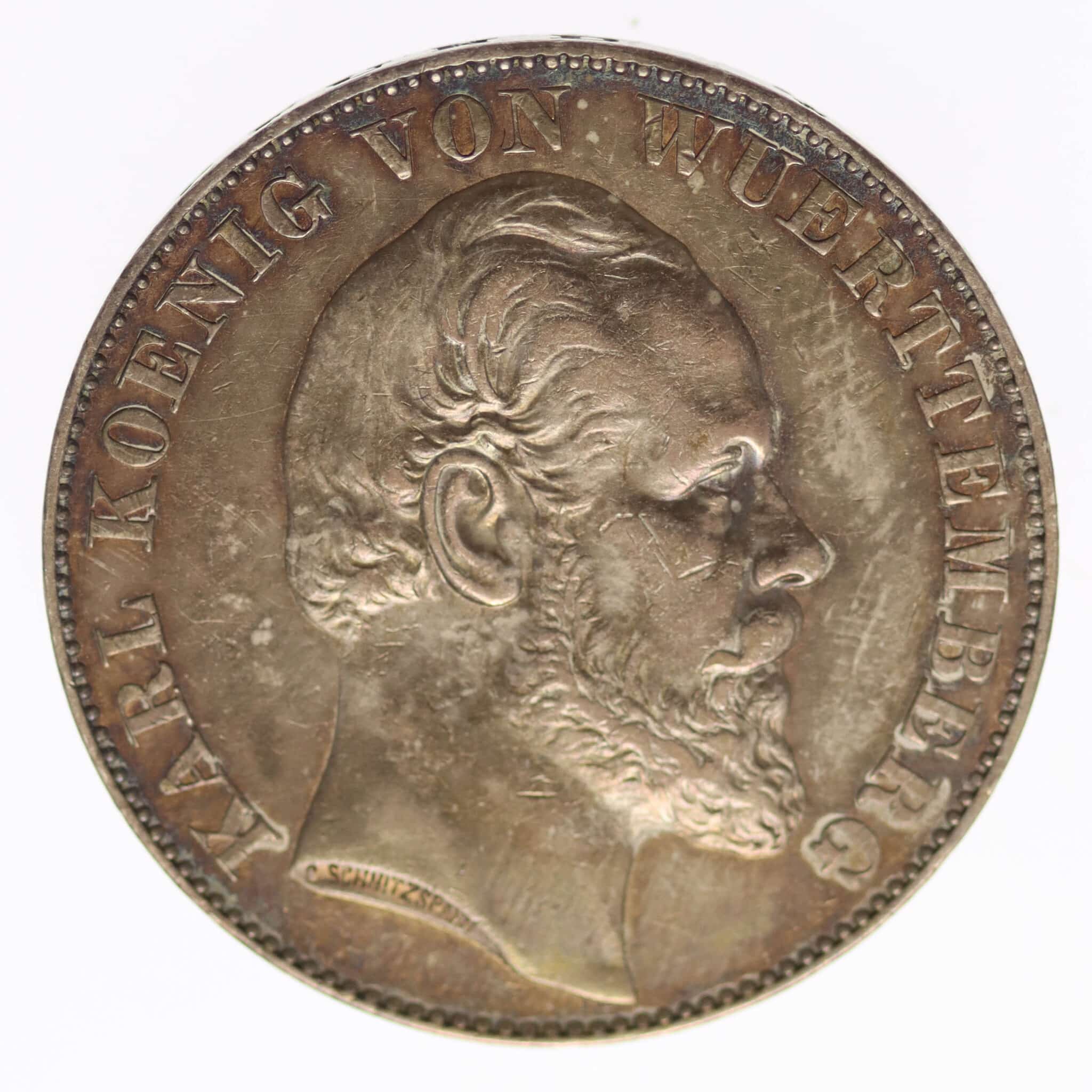altdeutschland-deutsche-silbermuenzen - Württemberg Karl Vereinstaler 1871