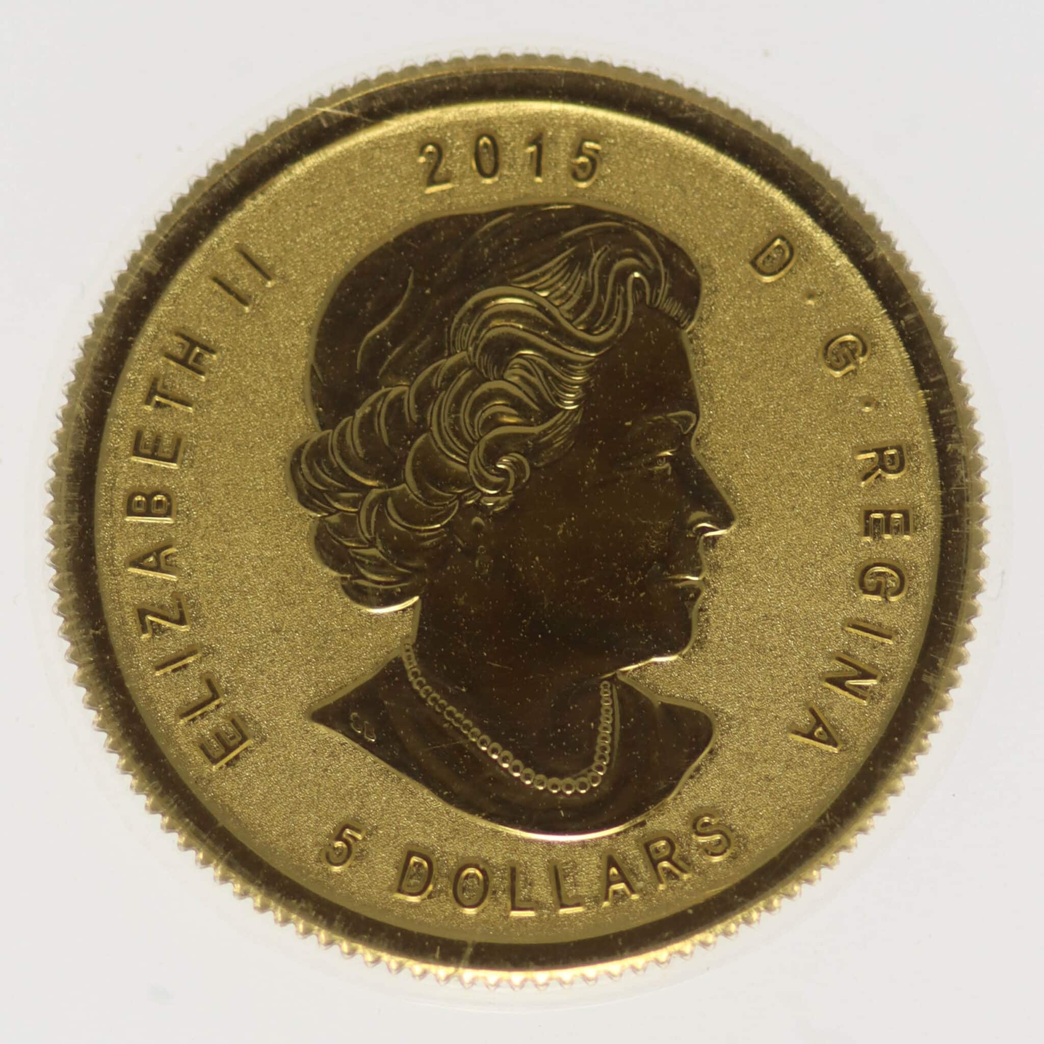 kanada - Kanada 5 Dollars 2015 Maple Leaf 1/10 OZ