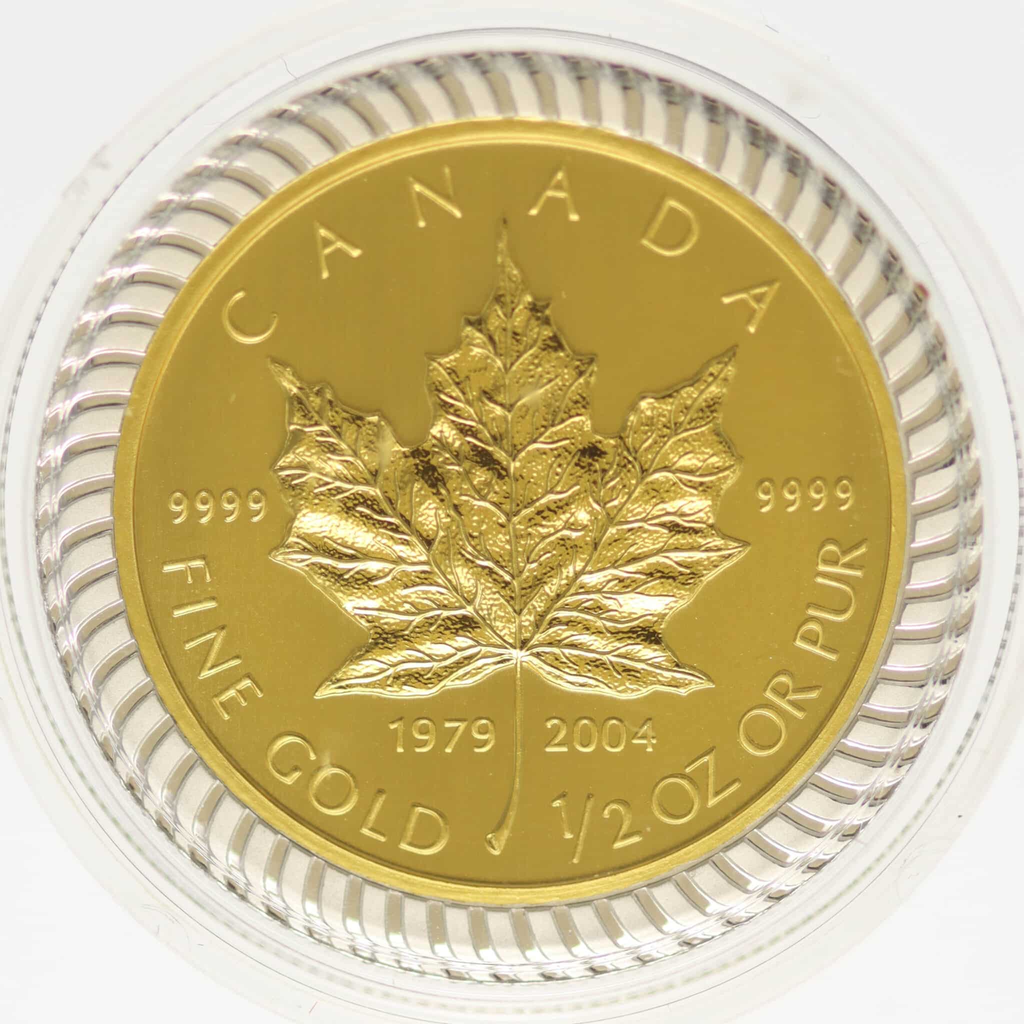 kanada - Kanada Elisabeth II. 20 Dollars 2004 1/2 OZ Maple Leaf Bimetall