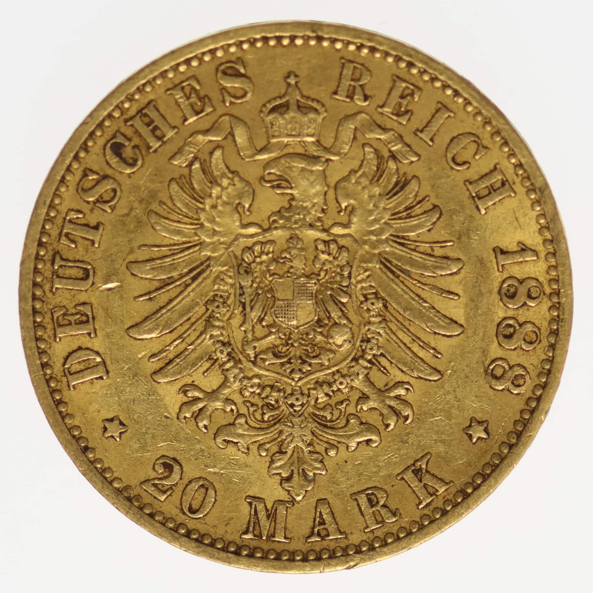 deutsches-kaiserreich-ab-1871 - Preussen Wilhelm I. 20 Mark 1888 A