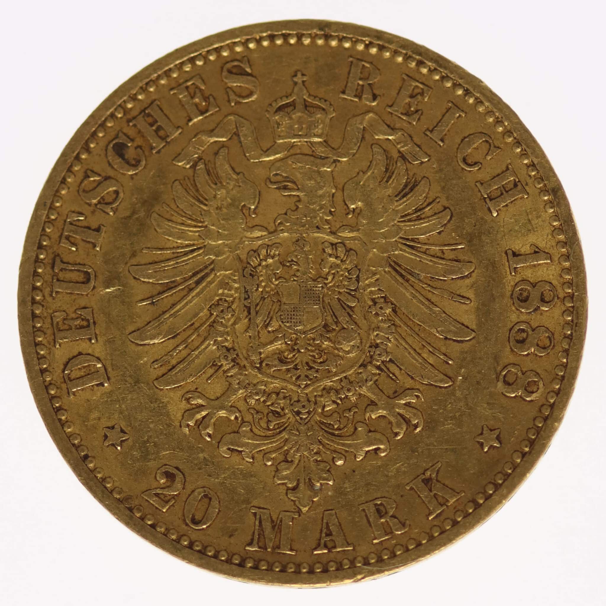 deutsches-kaiserreich-ab-1871 - Preussen Wilhelm I. 20 Mark 1888 A