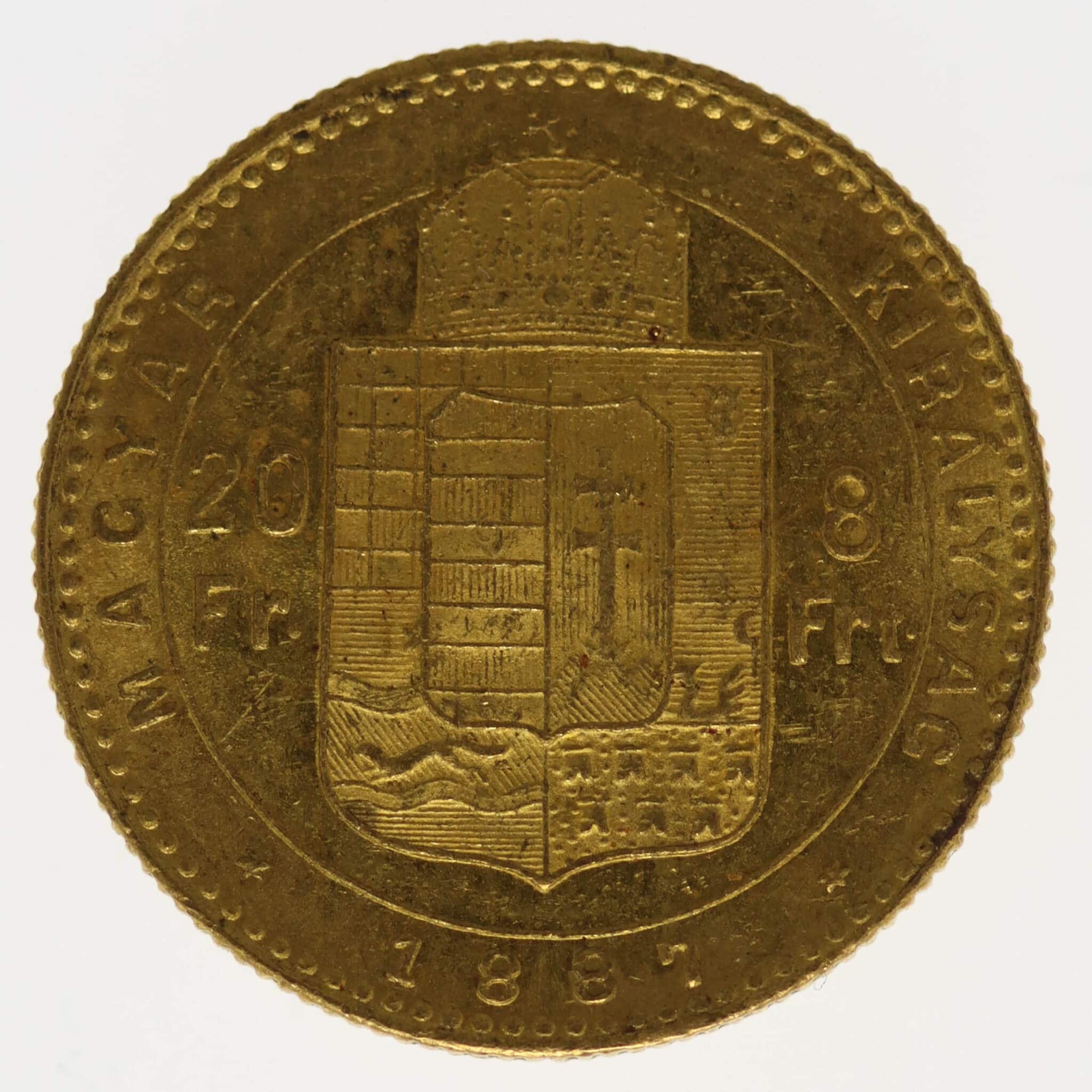 ungarn, oesterreich - Österreich Kaiserreich Franz Joseph I. 8 Forint 1887 KB