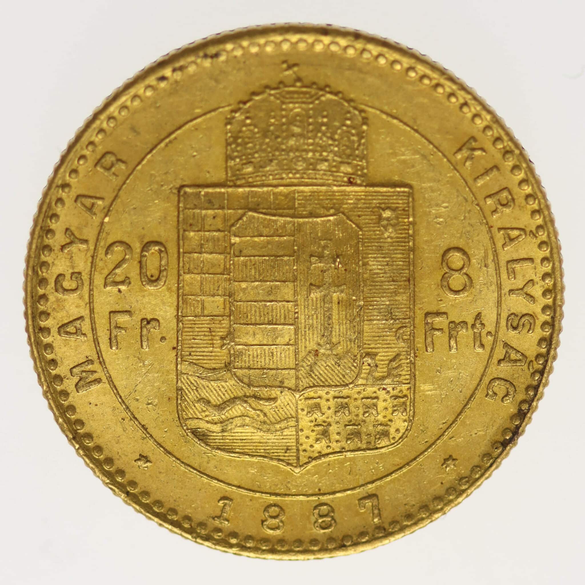 ungarn, oesterreich - Österreich Kaiserreich Franz Joseph I. 8 Forint 1887 KB