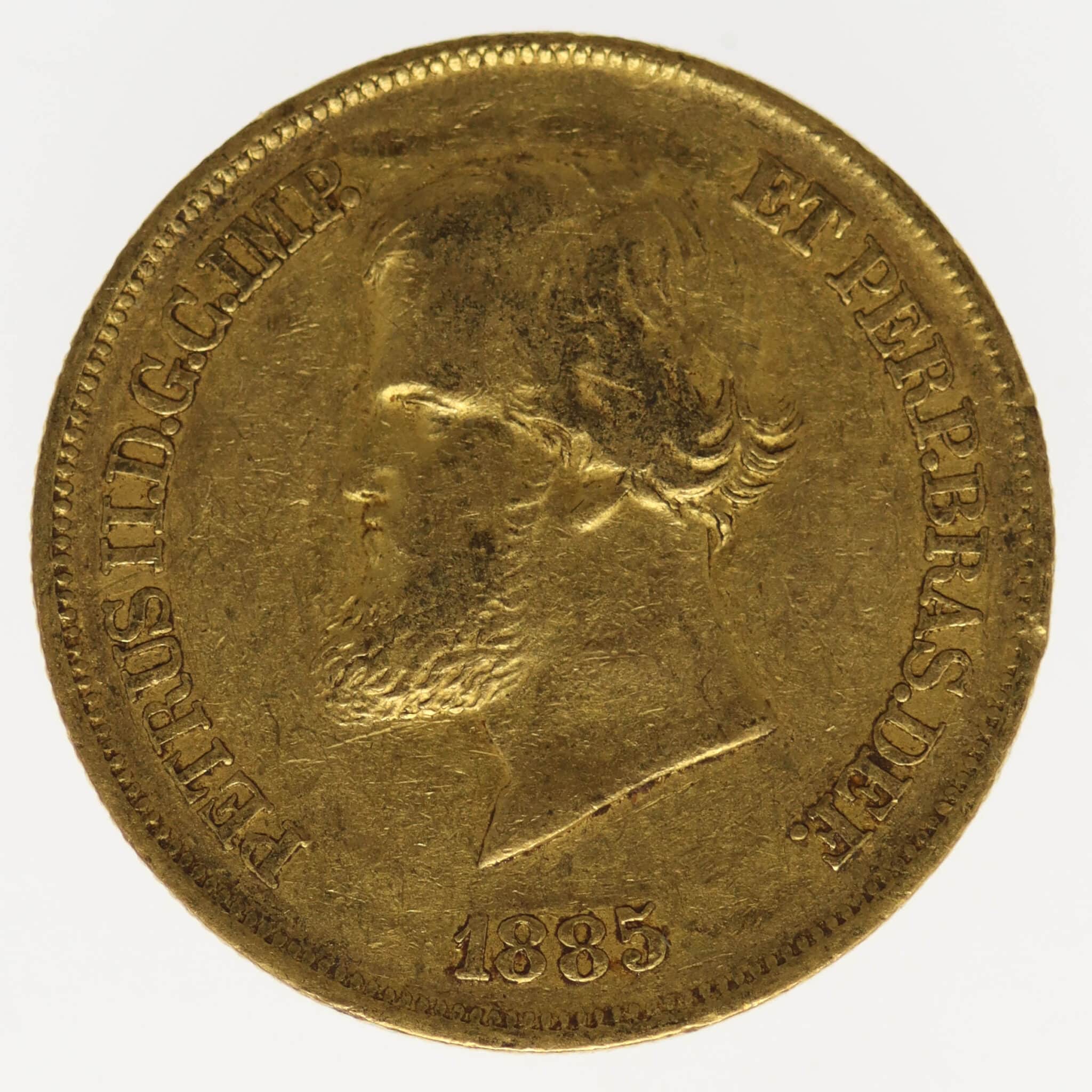 brasilien - Brasilien Pedro II. 10.000 Reis 1885