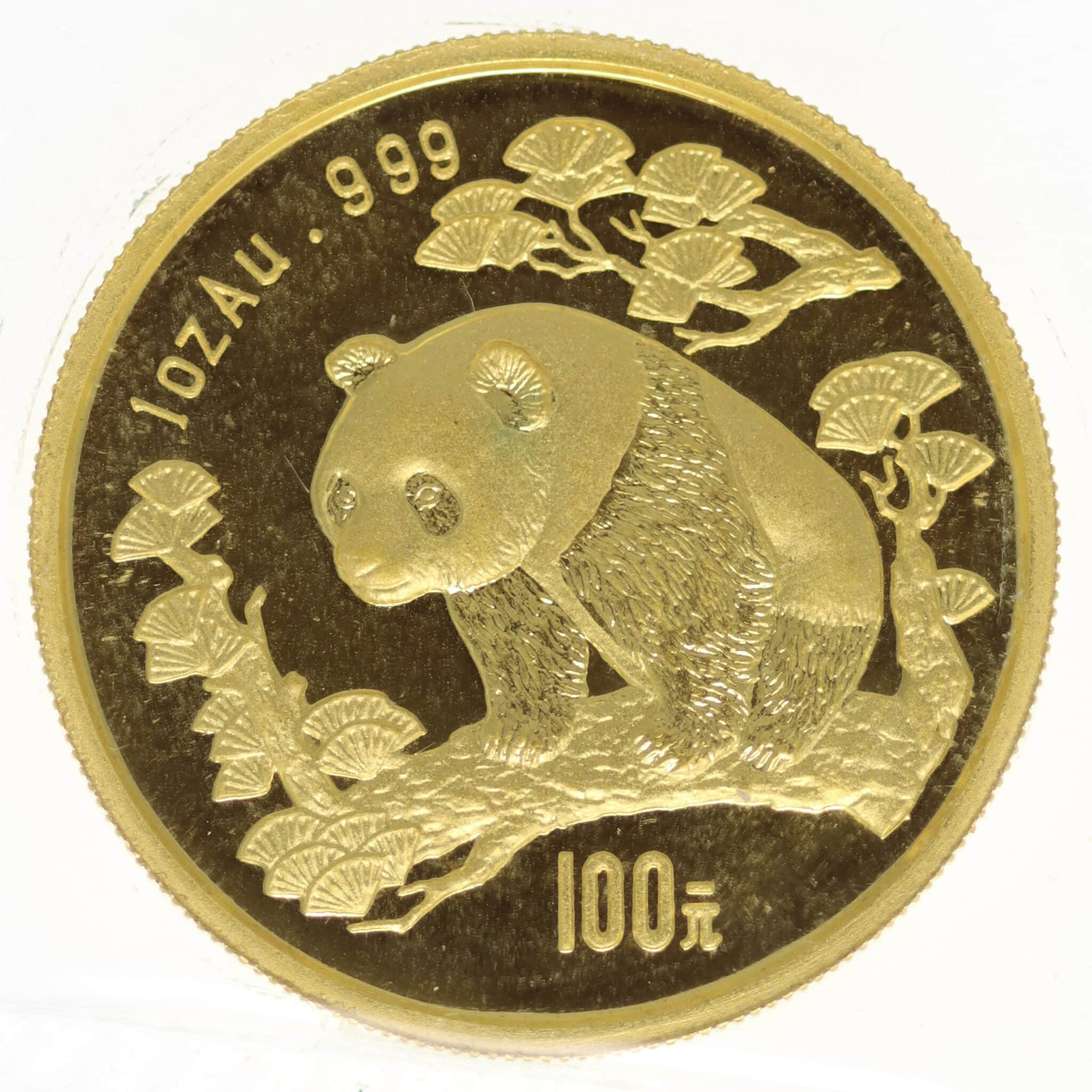 china - China 100 Yuan 1997 Panda Unze