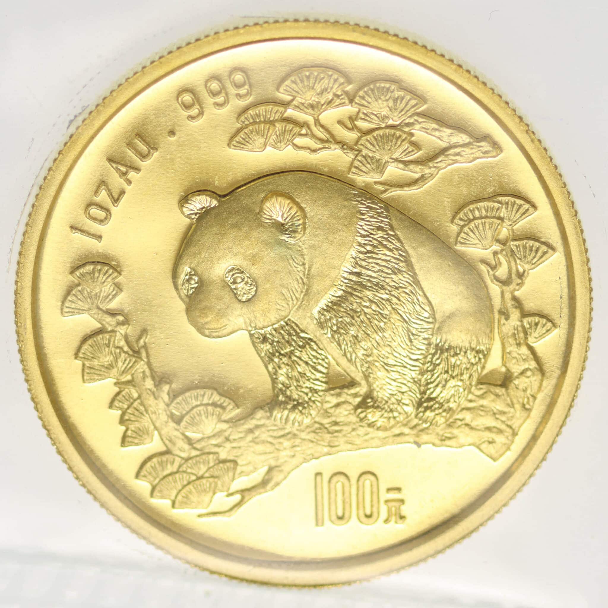 china - China 100 Yuan 1997 Panda Unze