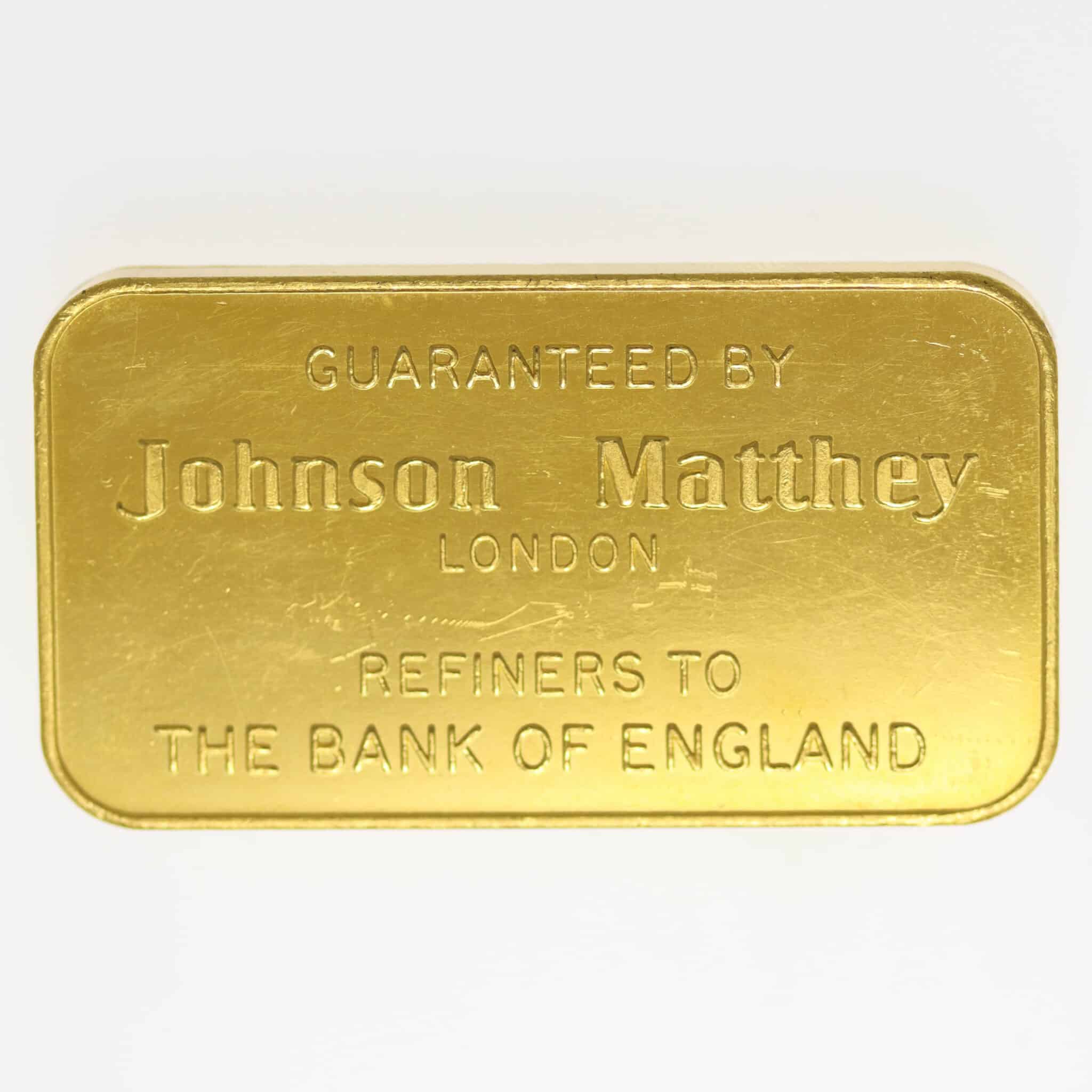 goldbarren - Goldbarren 100 Gramm Johnson Matthey für Société de Banque Suisse