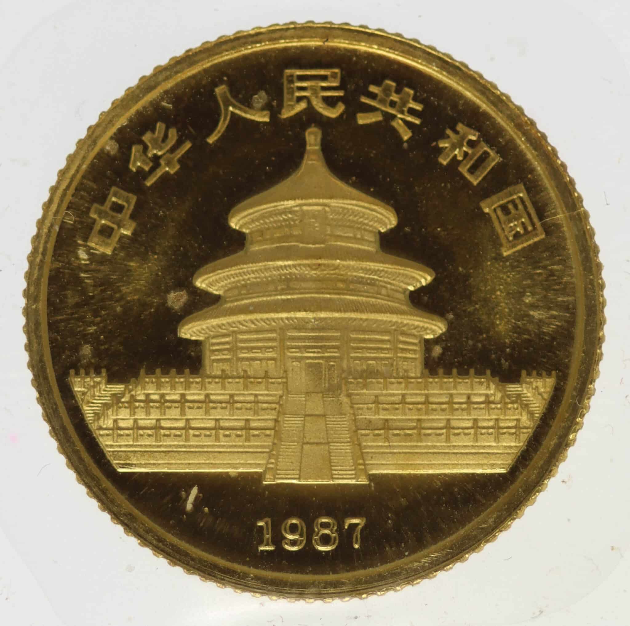 china - China Panda 10 Yuan 1987 1/10 Unze