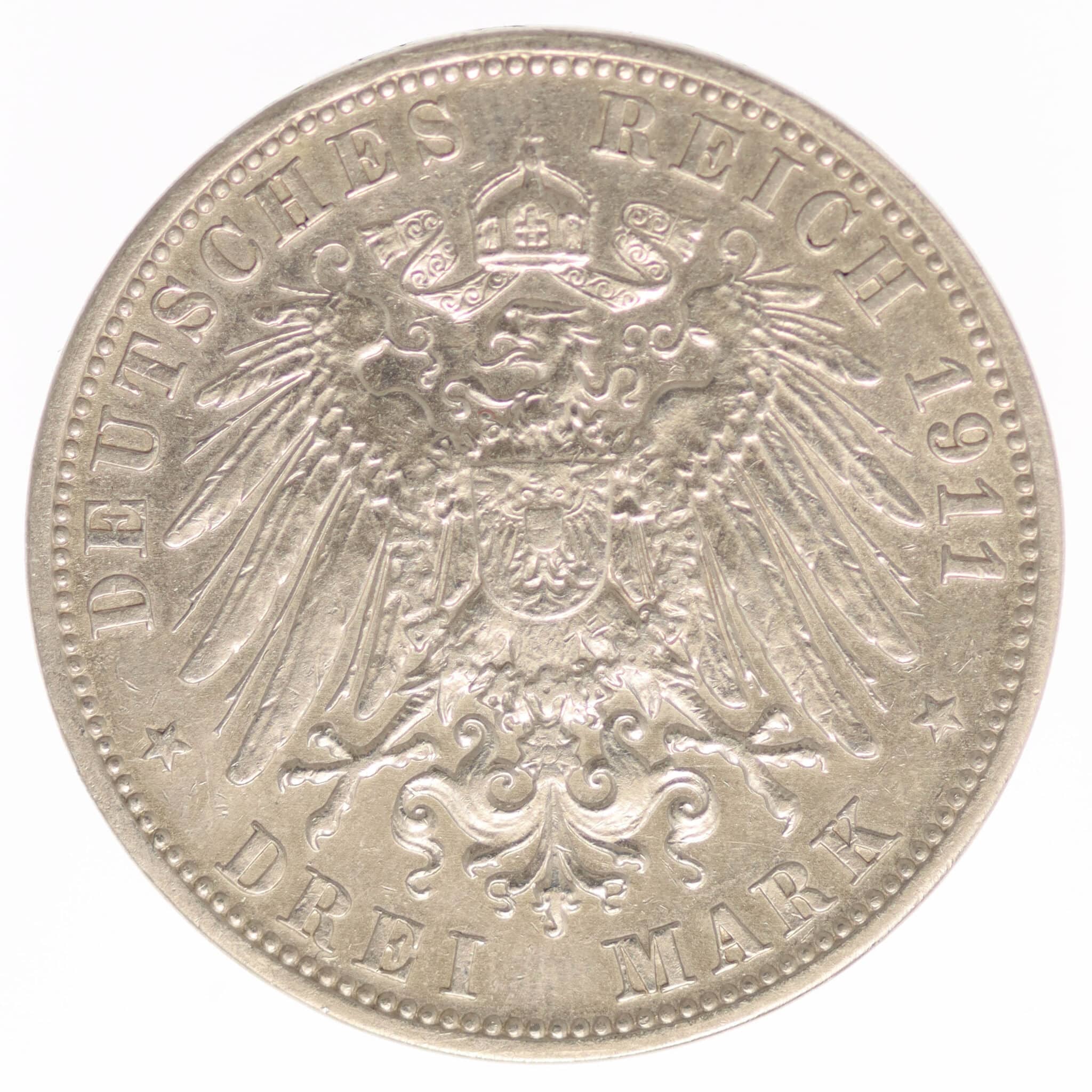 deutsches-kaiserreich-ab-1871-deutsche-silbermuenzen - Schaumburg Lippe Georg 3 Mark 1911