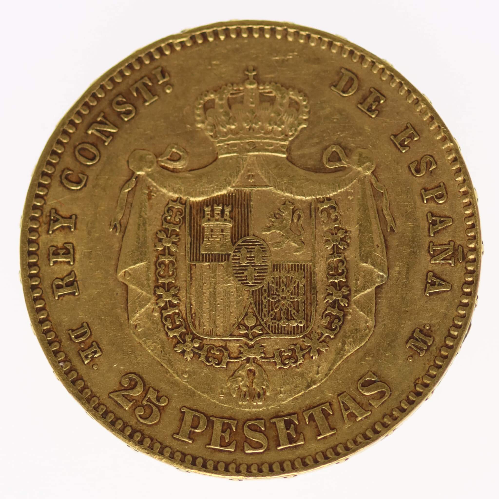 spanien - Spanien Alfonso XII. 25 Pesetas 1878 / 18-78