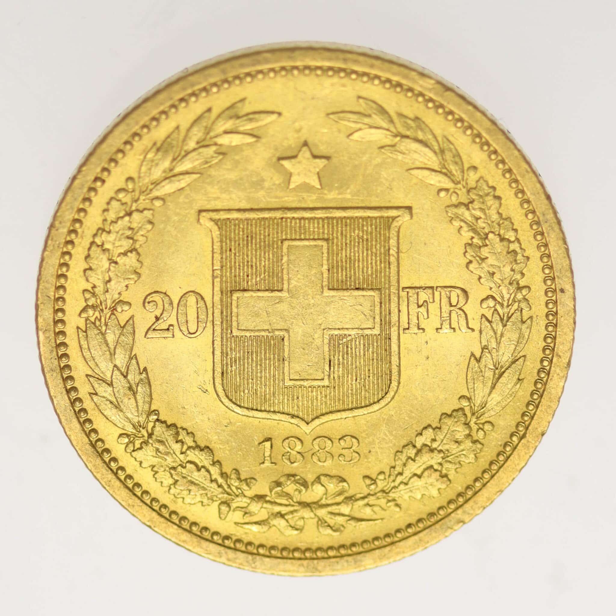 schweiz - Schweiz 20 Franken 1883 Helvetia