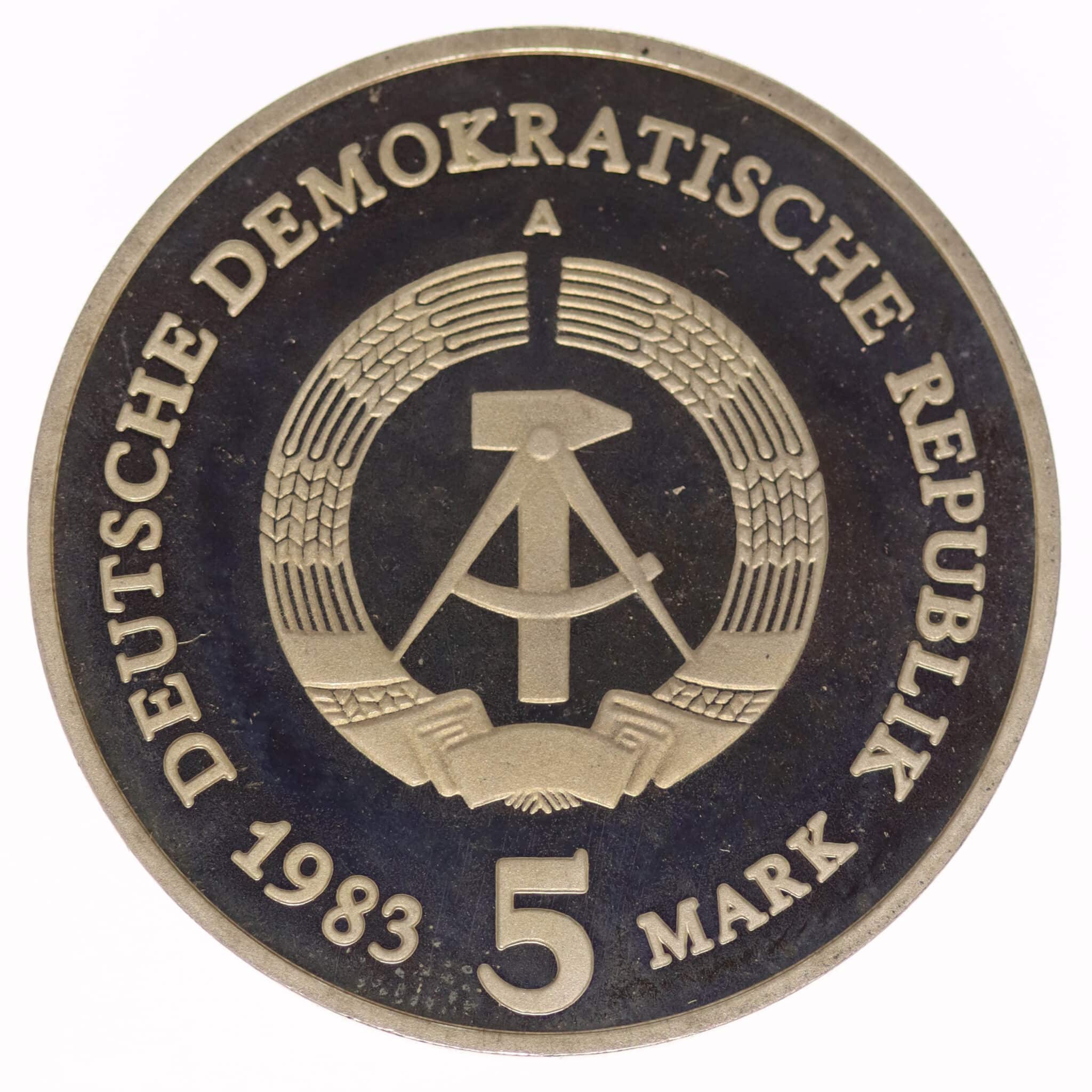 ddr-deutsche-silbermuenzen - DDR 5 Mark 1983 Meißen