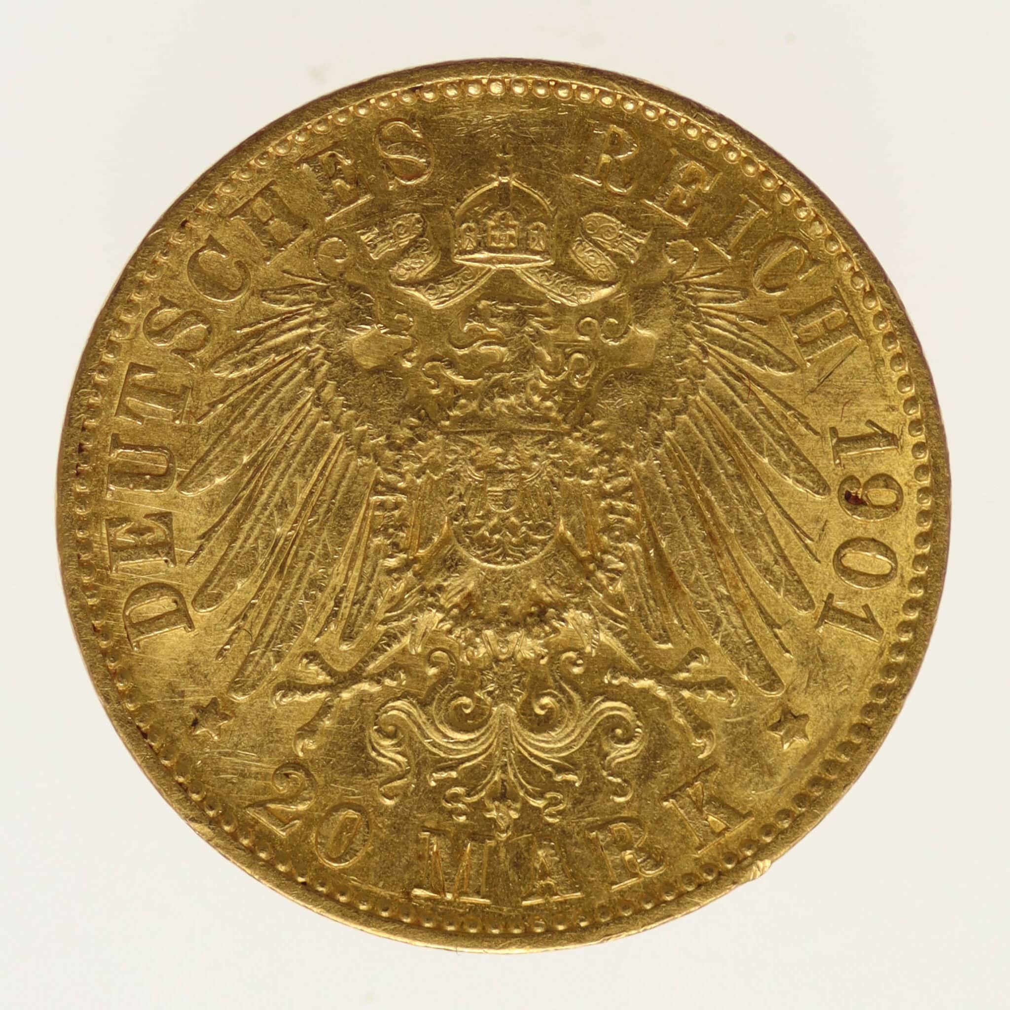 deutsches-kaiserreich-ab-1871 - Anhalt Friedrich I. 20 Mark 1901