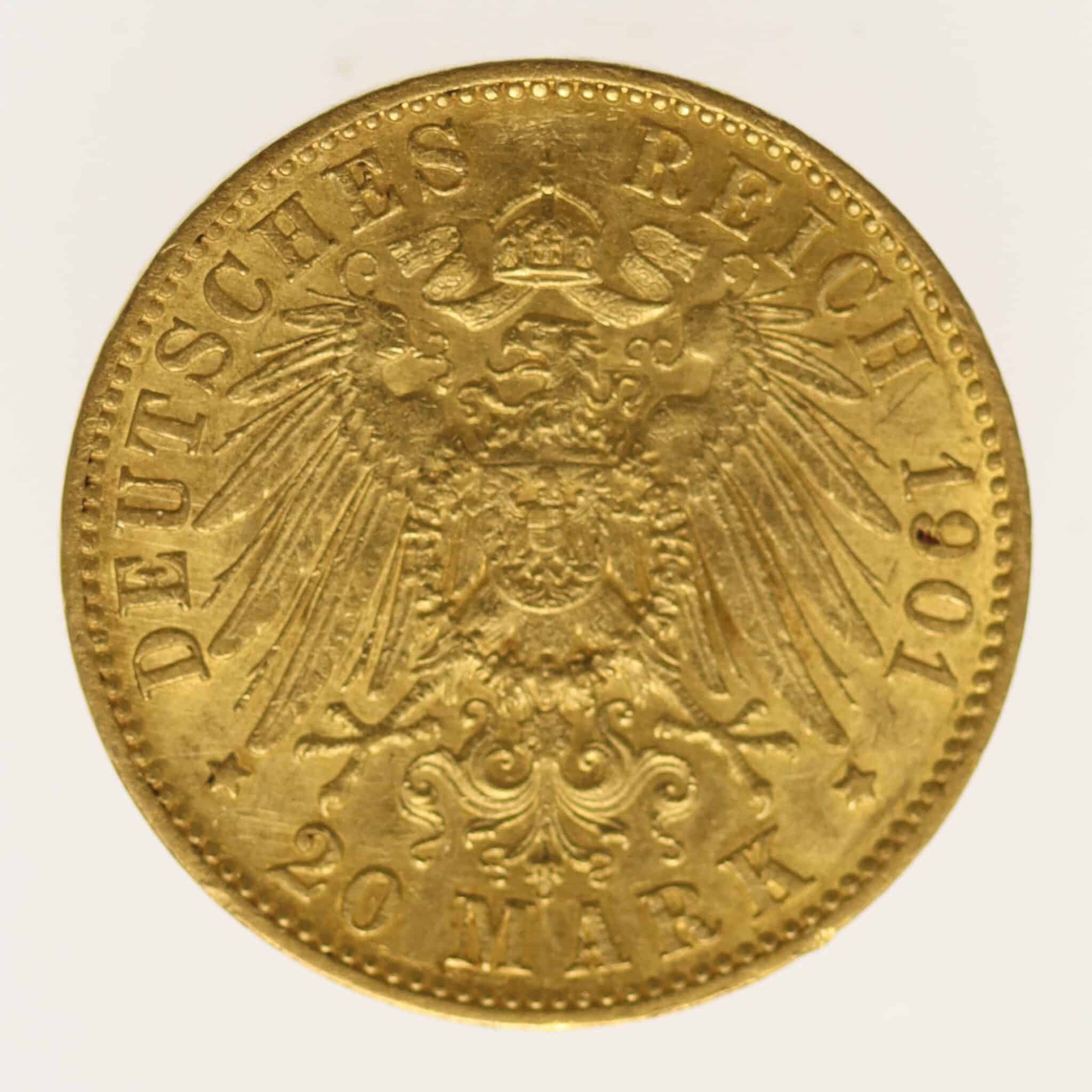 deutsches-kaiserreich-ab-1871 - Anhalt Friedrich I. 20 Mark 1901