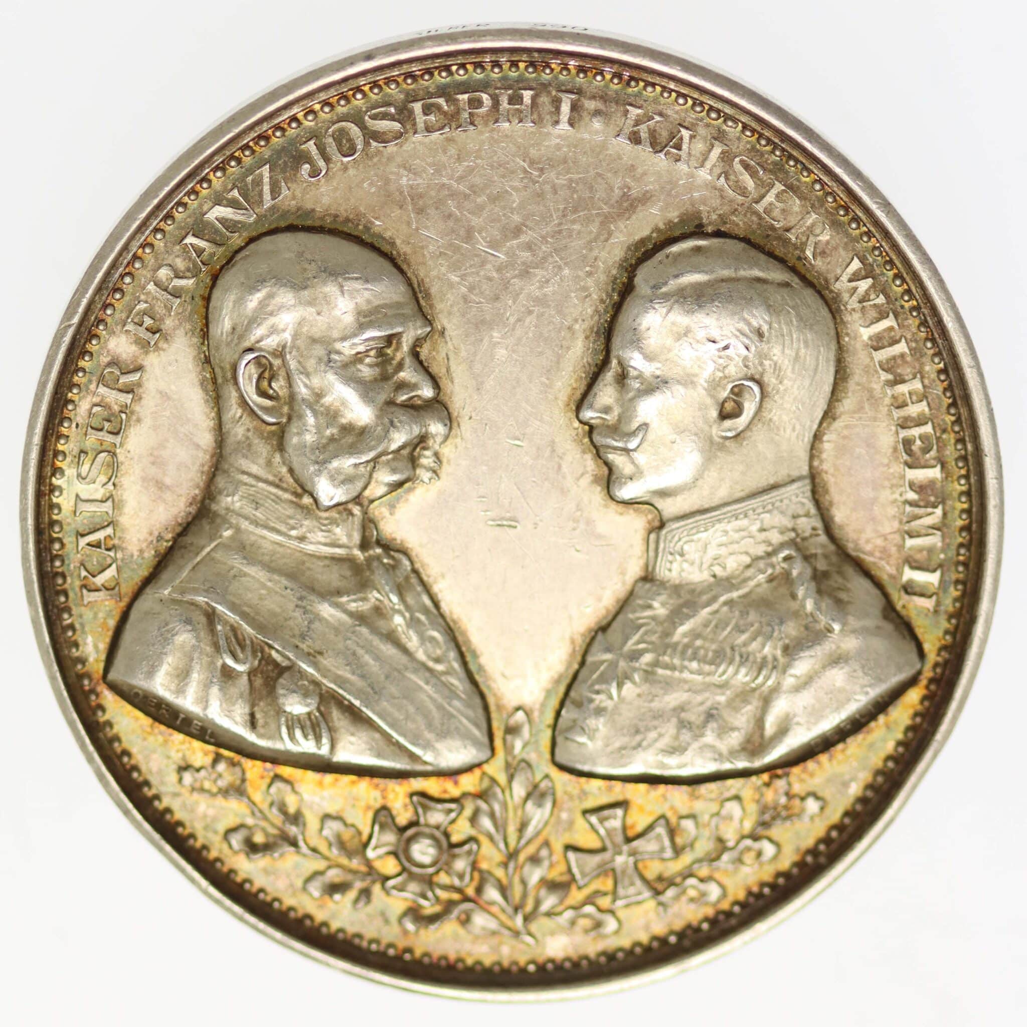 deutsches-kaiserreich-ab-1871-deutsche-silbermuenzen - Franz Joseph I. und Wilhelm II. Silbermedaille 1914
