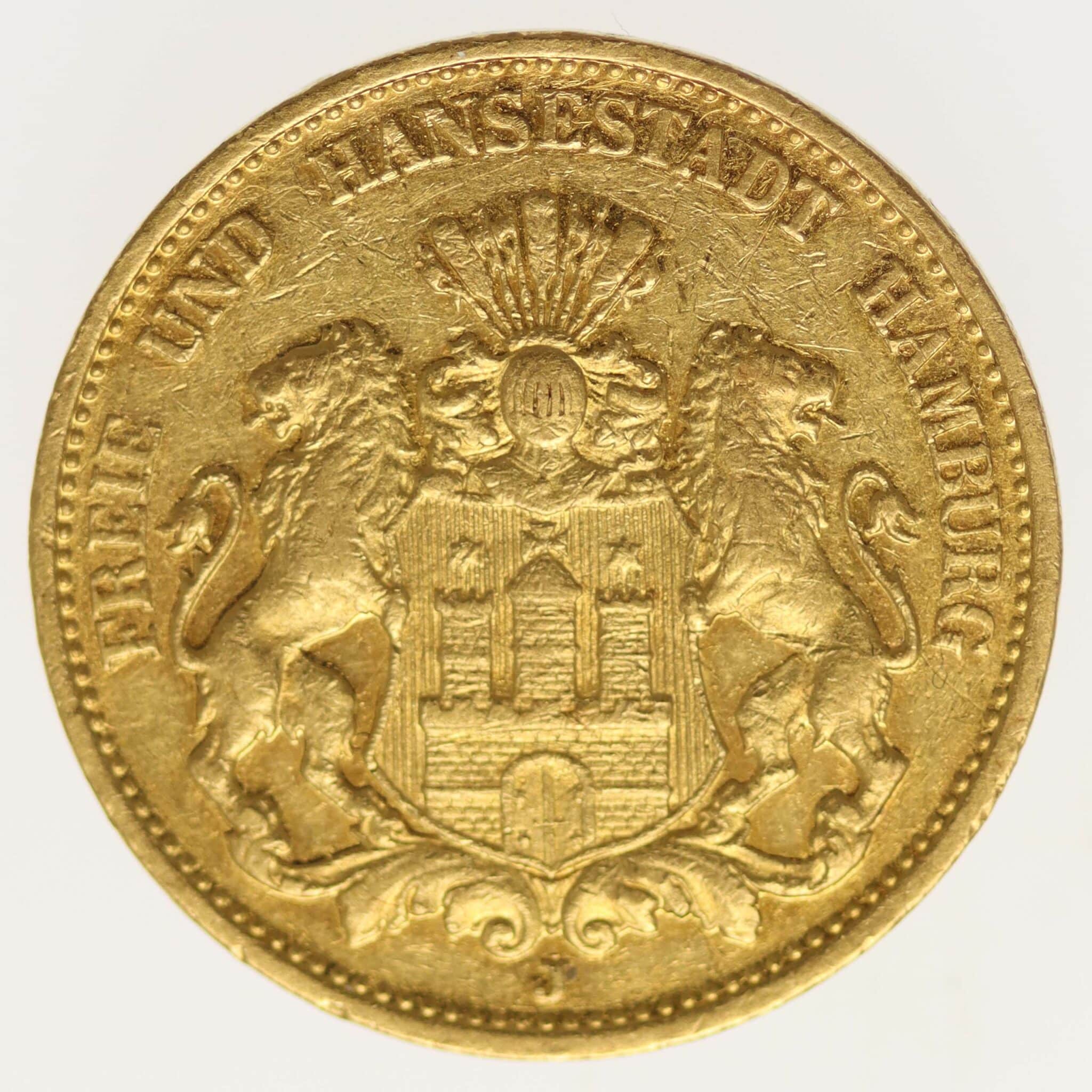 deutsches-kaiserreich-ab-1871 - Hamburg Stadtwappen 20 Mark 1884