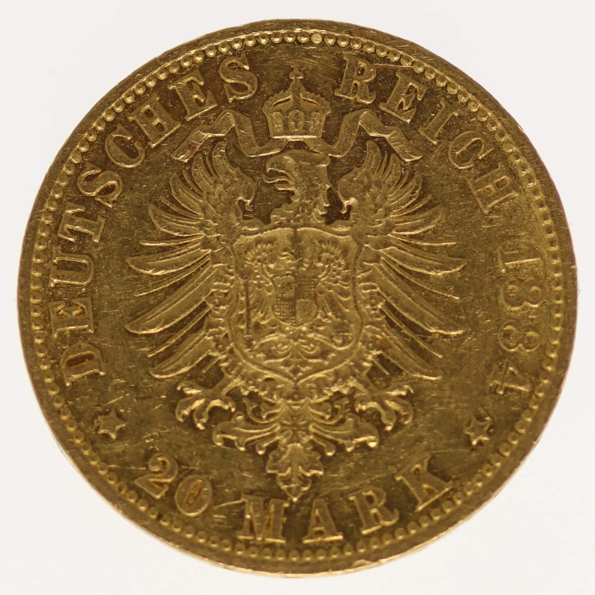 deutsches-kaiserreich-ab-1871 - Hamburg Stadtwappen 20 Mark 1884