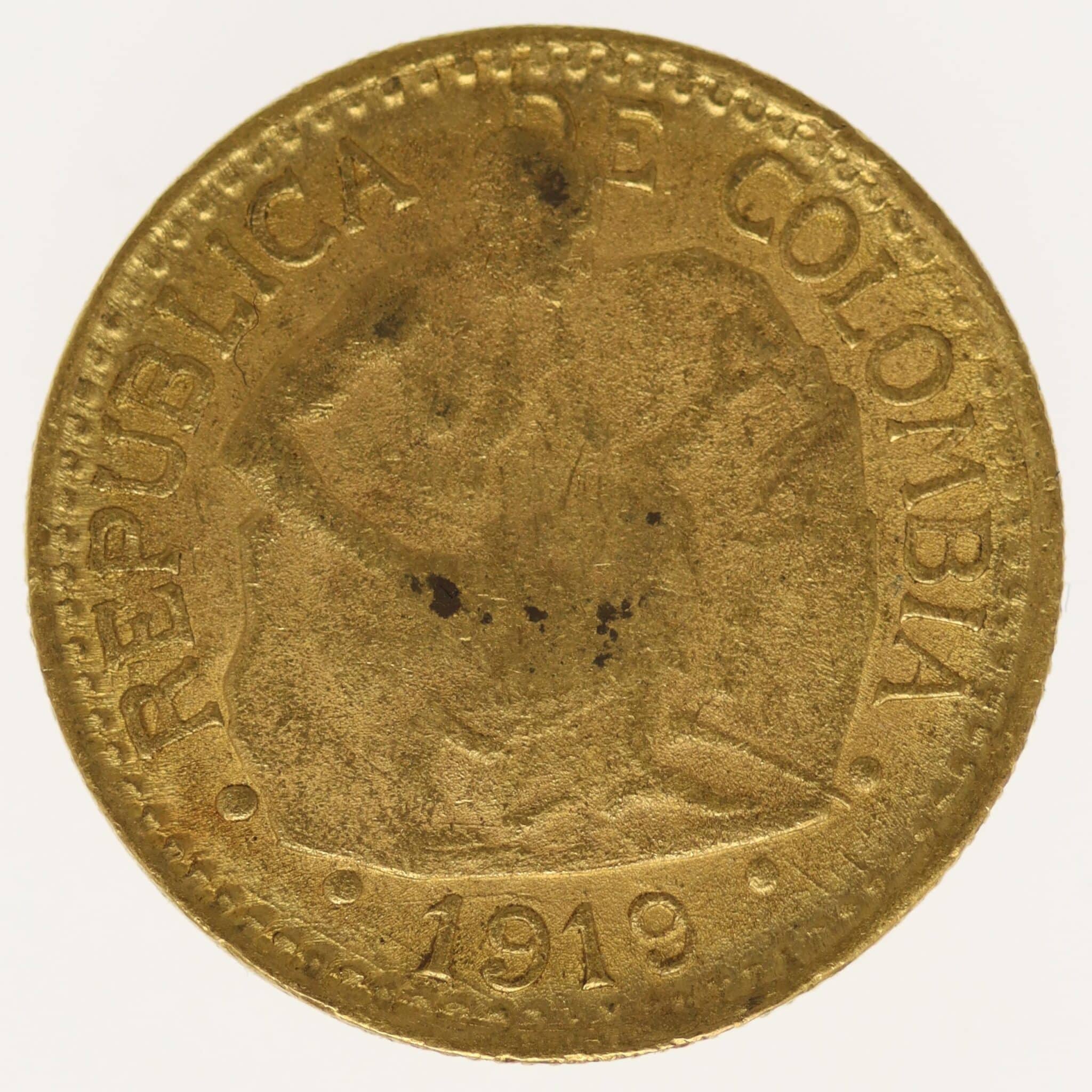 kolumbien - Kolumbien 5 Pesos 1919