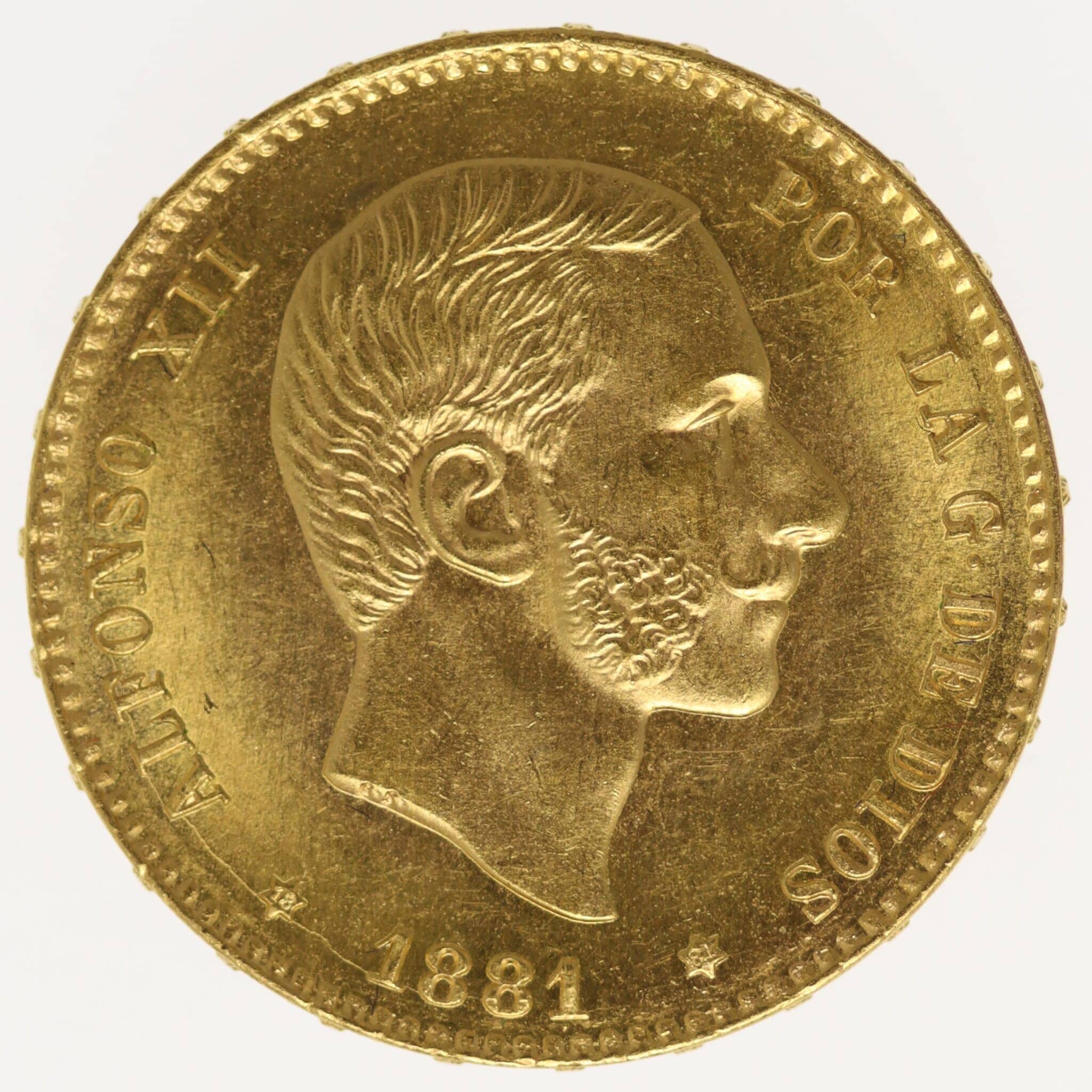 spanien - Spanien Alfonso XII. 25 Pesetas 1881 / 18-81