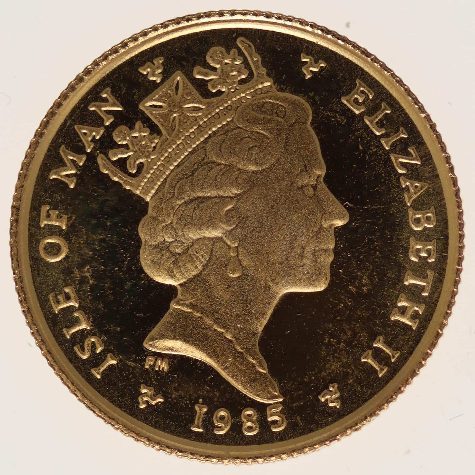 isle-of-man - Isle of Man Elisabeth II. 1/10 OZ 1985 Angel