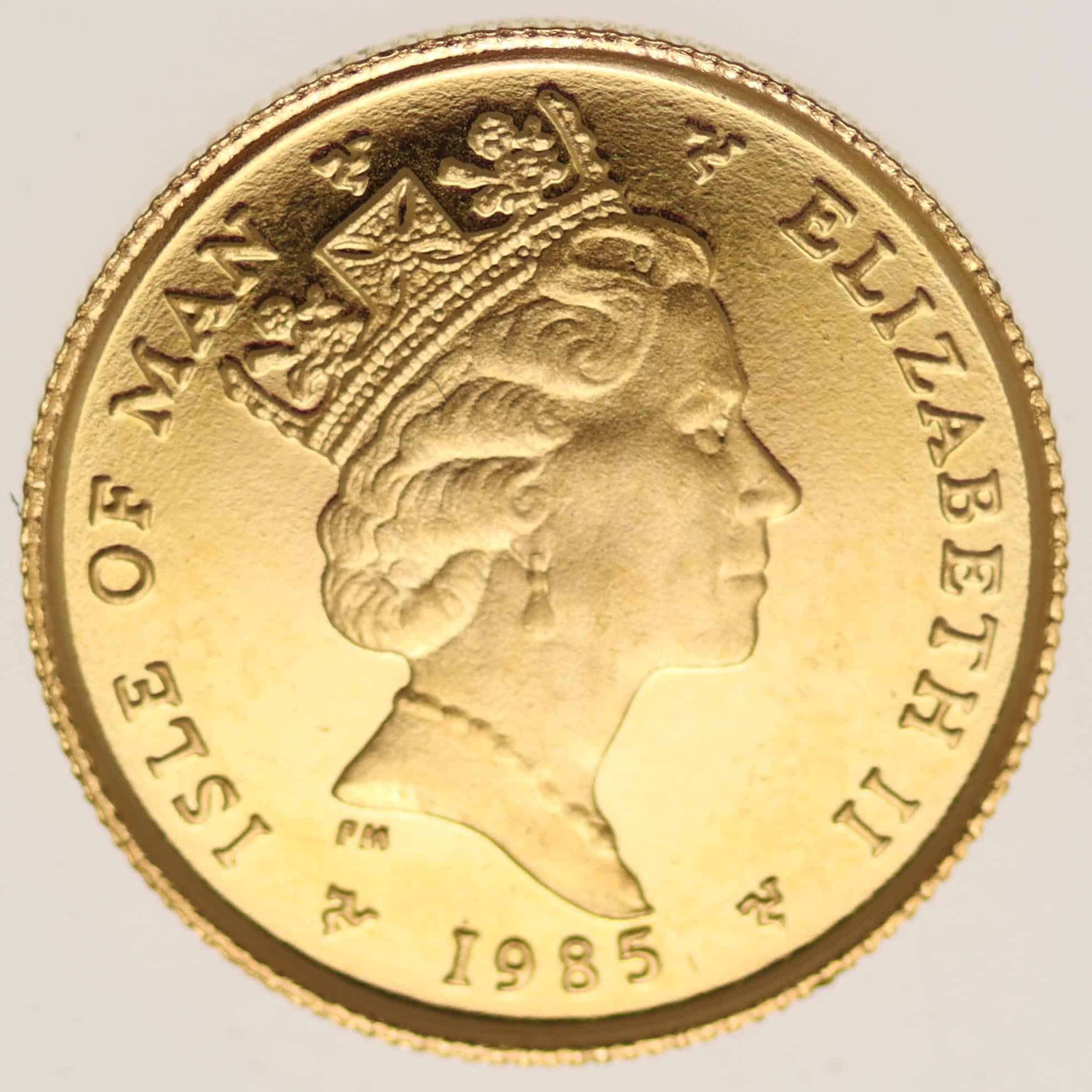 isle-of-man - Isle of Man Elisabeth II. 1/10 OZ 1985 Angel