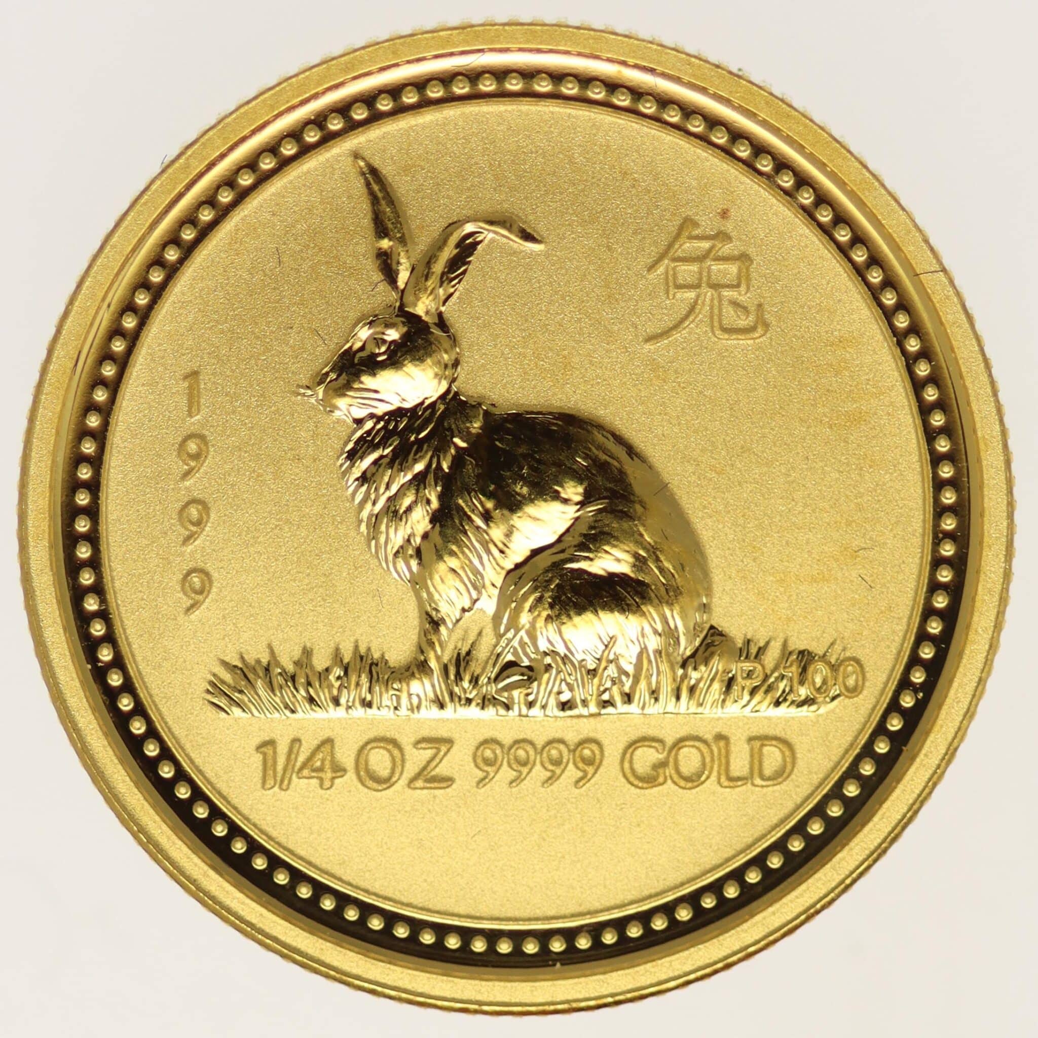 australien - Australien Lunar Serie I Hase 25 Dollars 1999 1/4 Unze