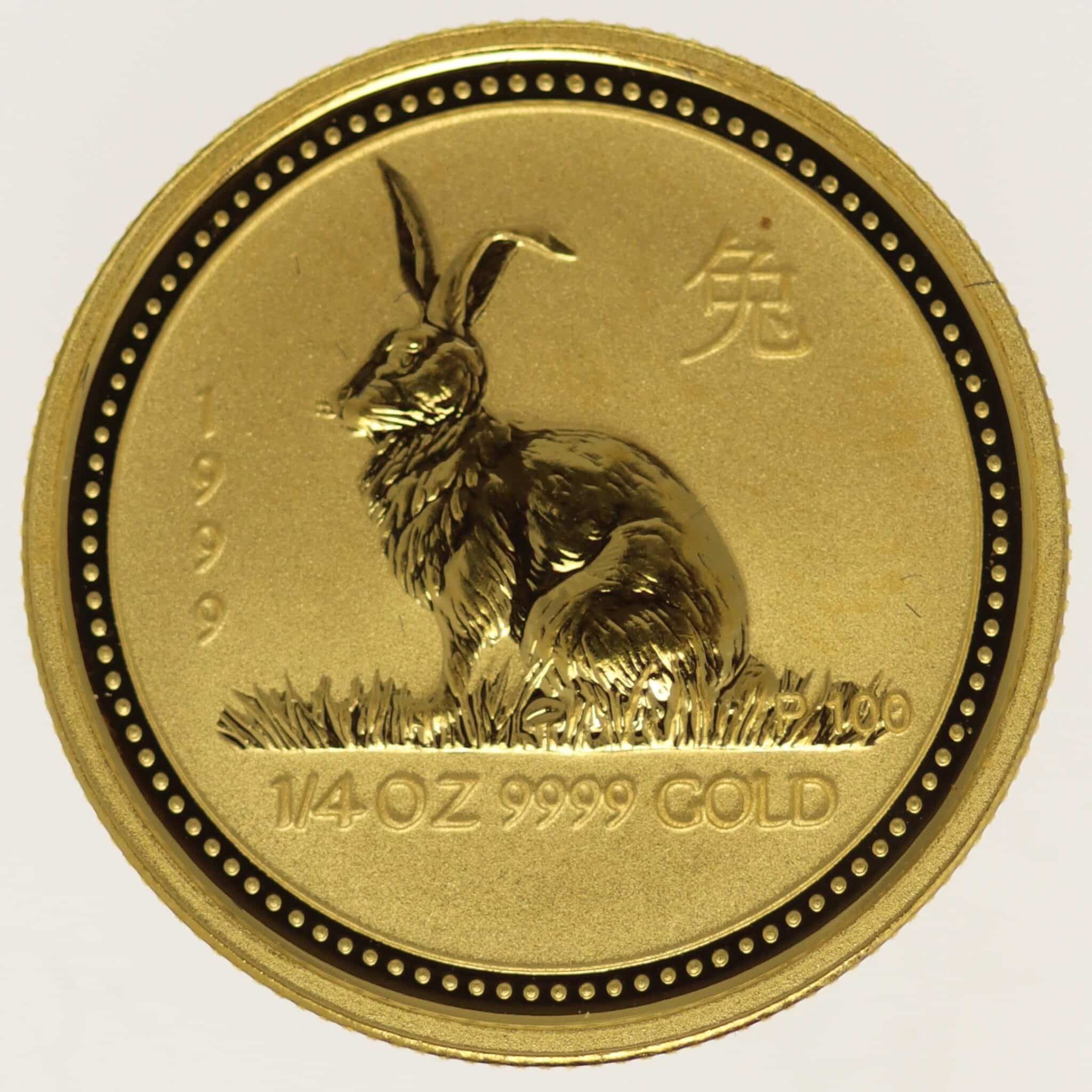 australien - Australien Lunar Serie I Hase 25 Dollars 1999 1/4 Unze