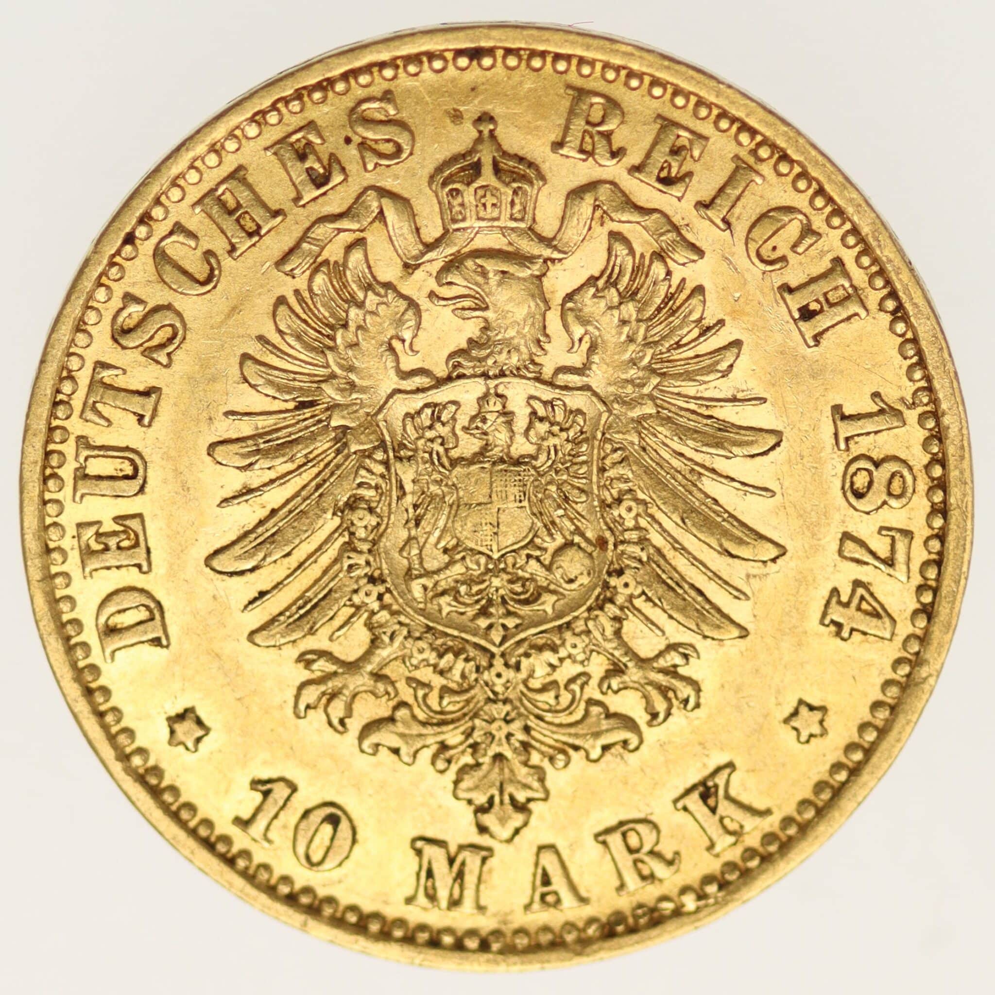 deutsches-kaiserreich-ab-1871 - Bayern Ludwig II. 10 Mark 1874