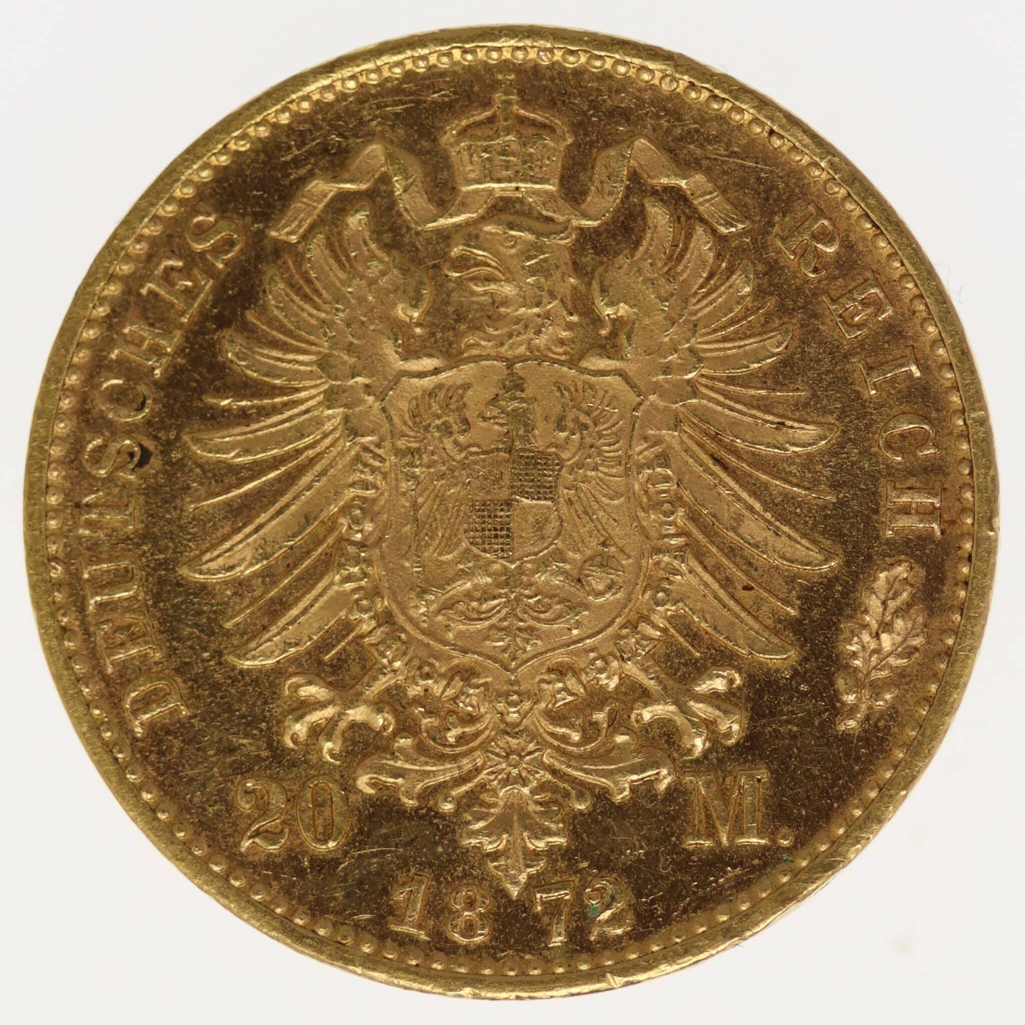 deutsches-kaiserreich-ab-1871 - Bayern Ludwig II. 20 Mark 1872