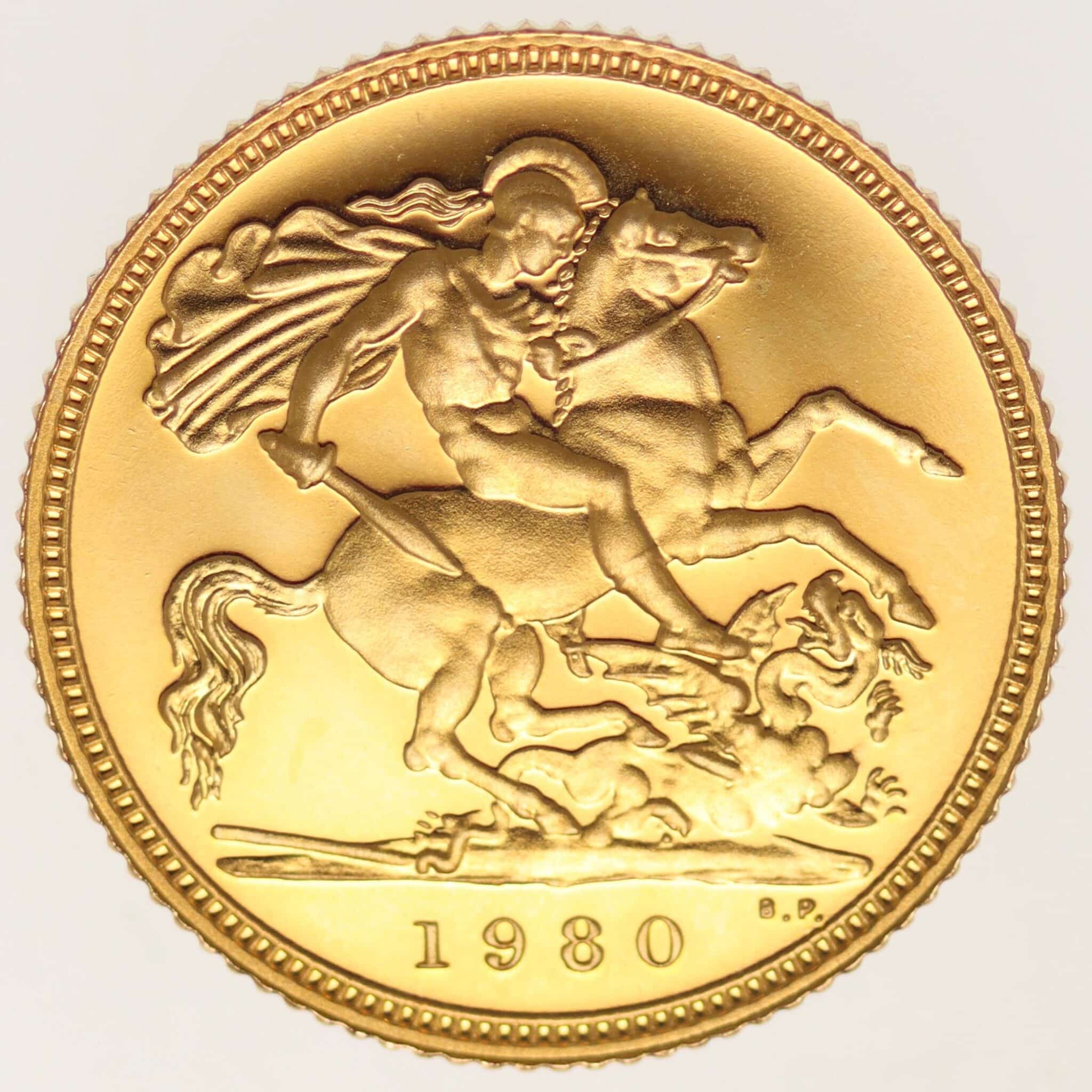 grossbritannien - Großbritannien Elisabeth II. 1/2 Sovereign 1980