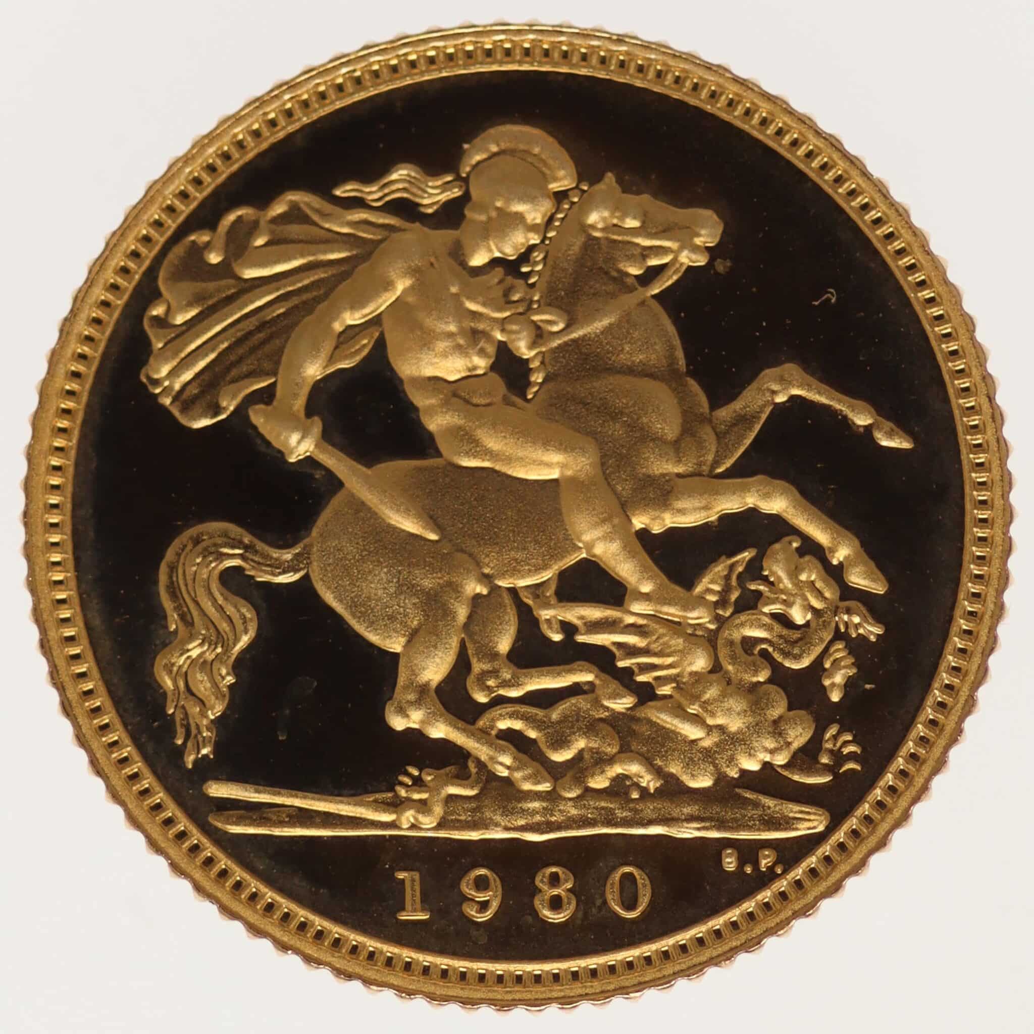 grossbritannien - Großbritannien Elisabeth II. 1/2 Sovereign 1980