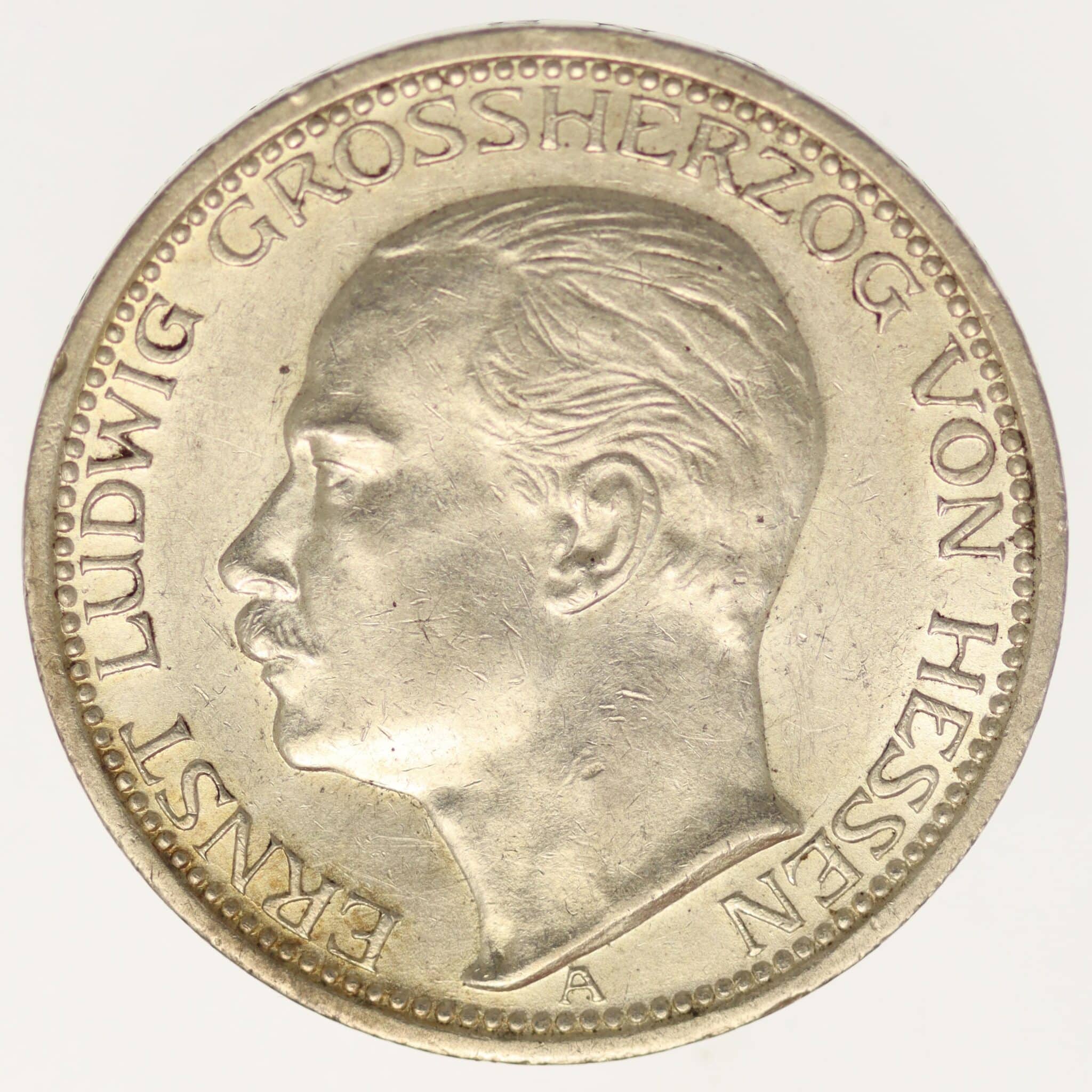 deutsches-kaiserreich-ab-1871-deutsche-silbermuenzen - Hessen Ernst Ludwig 3 Mark 1910