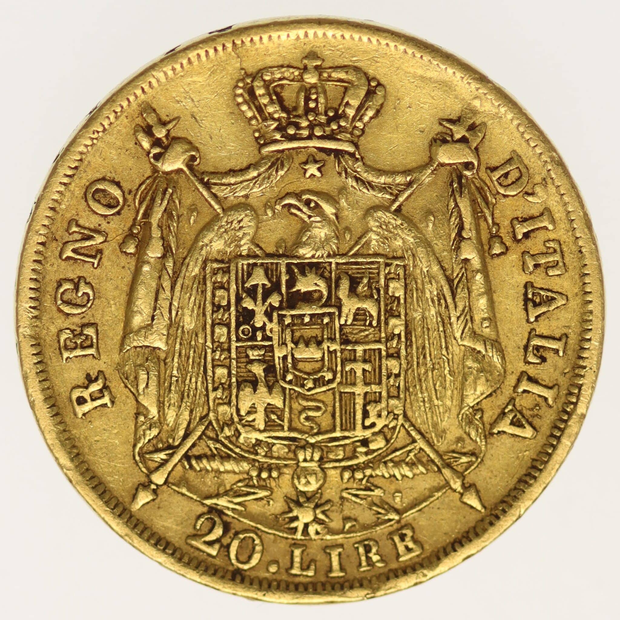italien - Italien Napoleon I. 20 Lire 1814 M