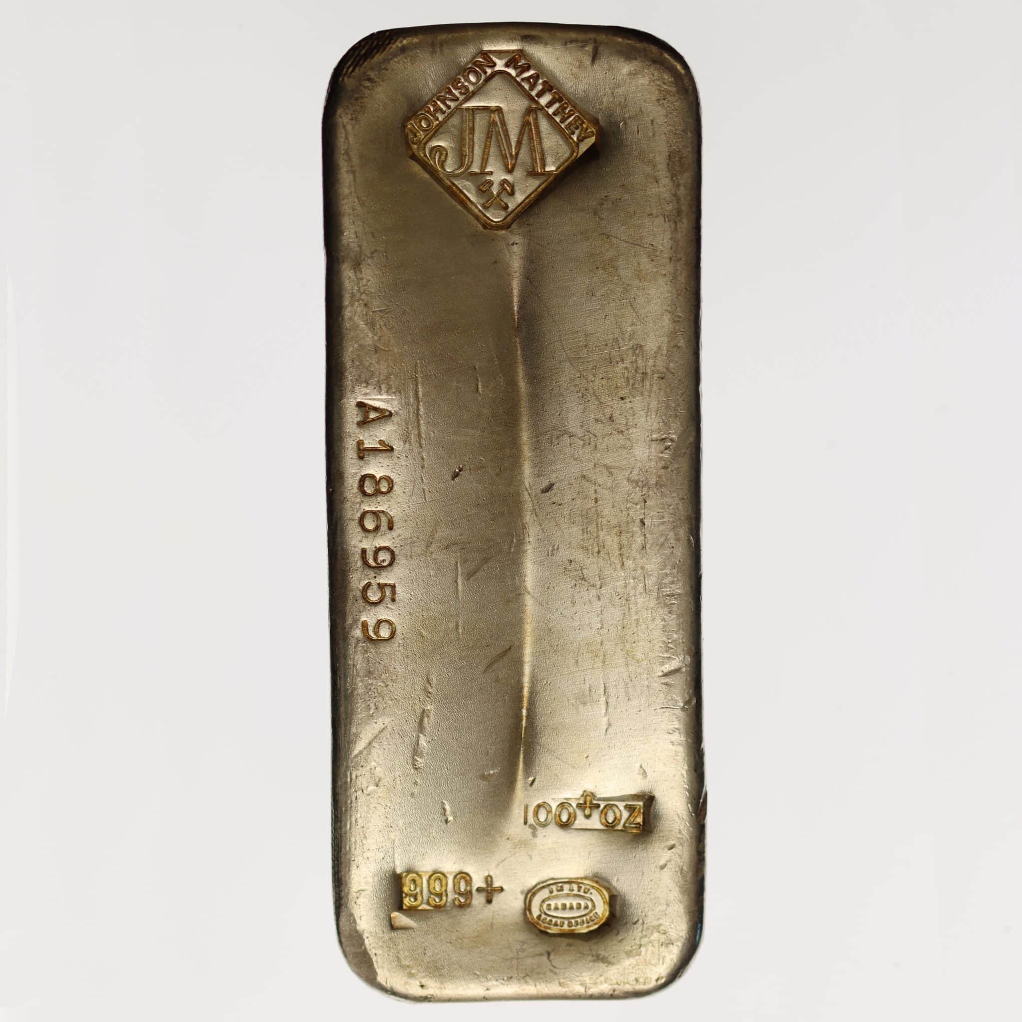 silberbarren - Silberbarren 100 OZ Johnson Matthey Ltd.