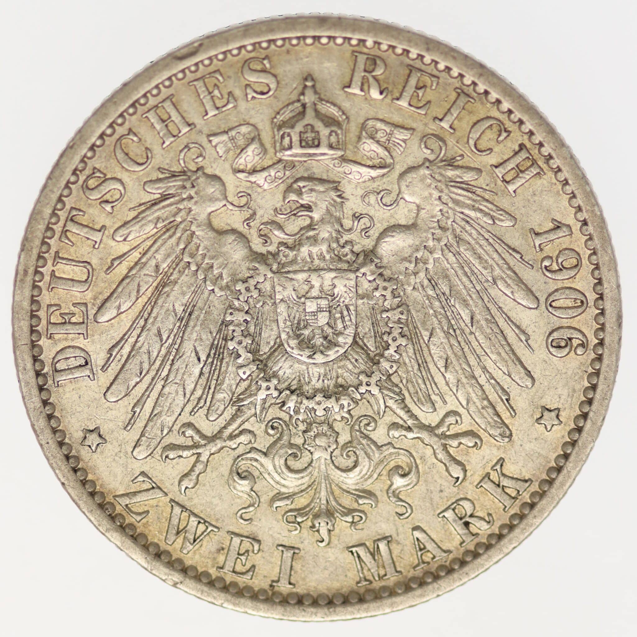 deutsches-kaiserreich-ab-1871-deutsche-silbermuenzen - Lübeck Stadtwappen 2 Mark 1906