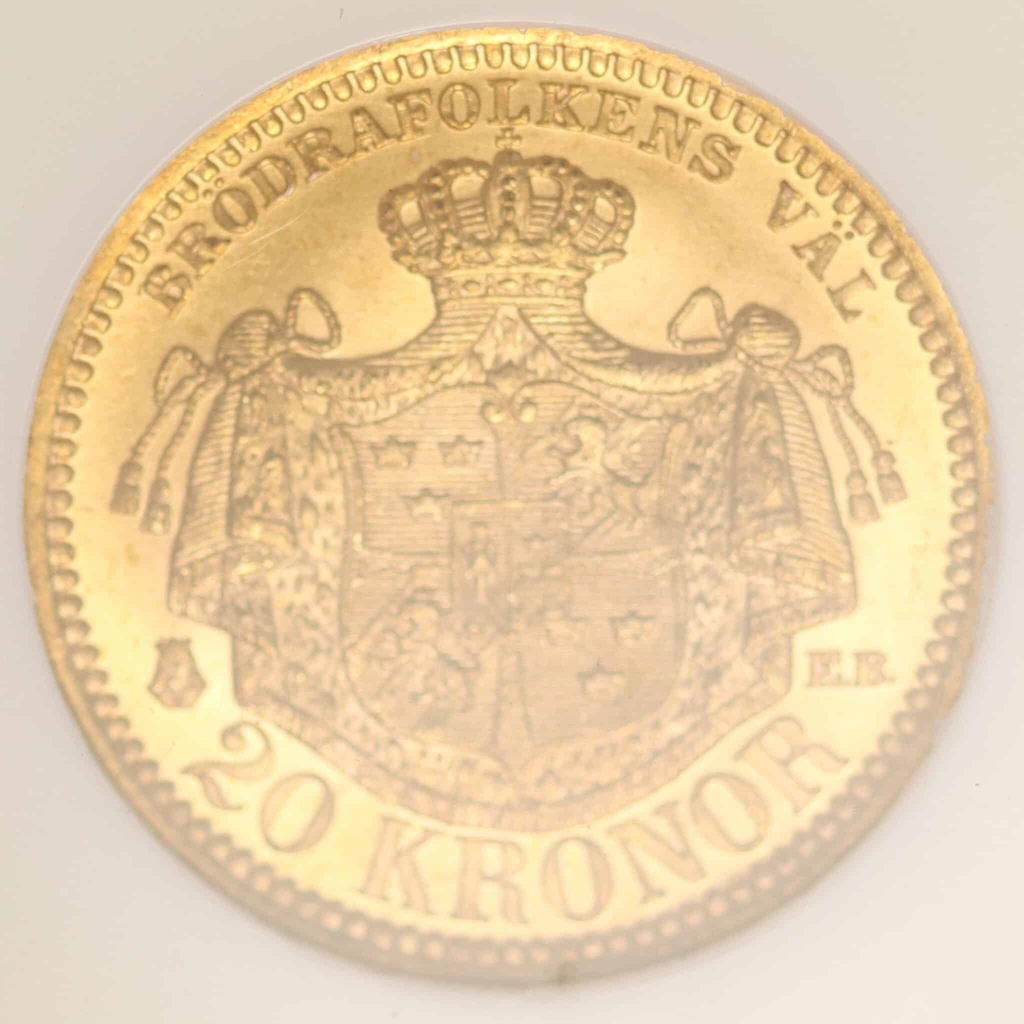 schweden - Schweden Oskar II. 20 Kronen 1889 E.B.