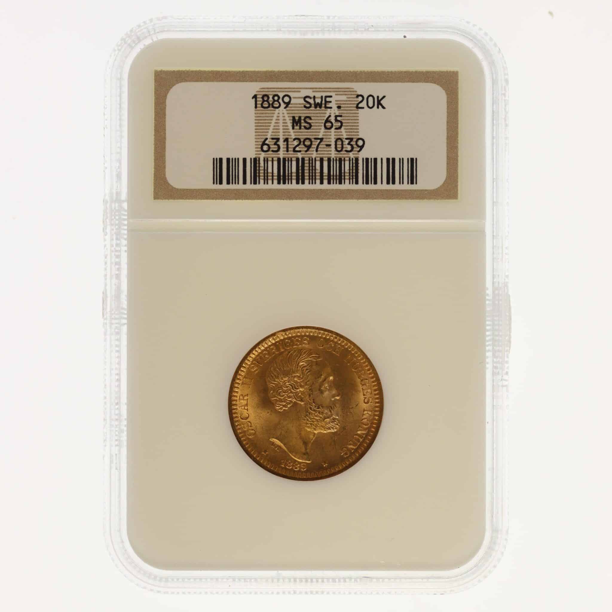 schweden - Schweden Oskar II. 20 Kronen 1889 E.B.