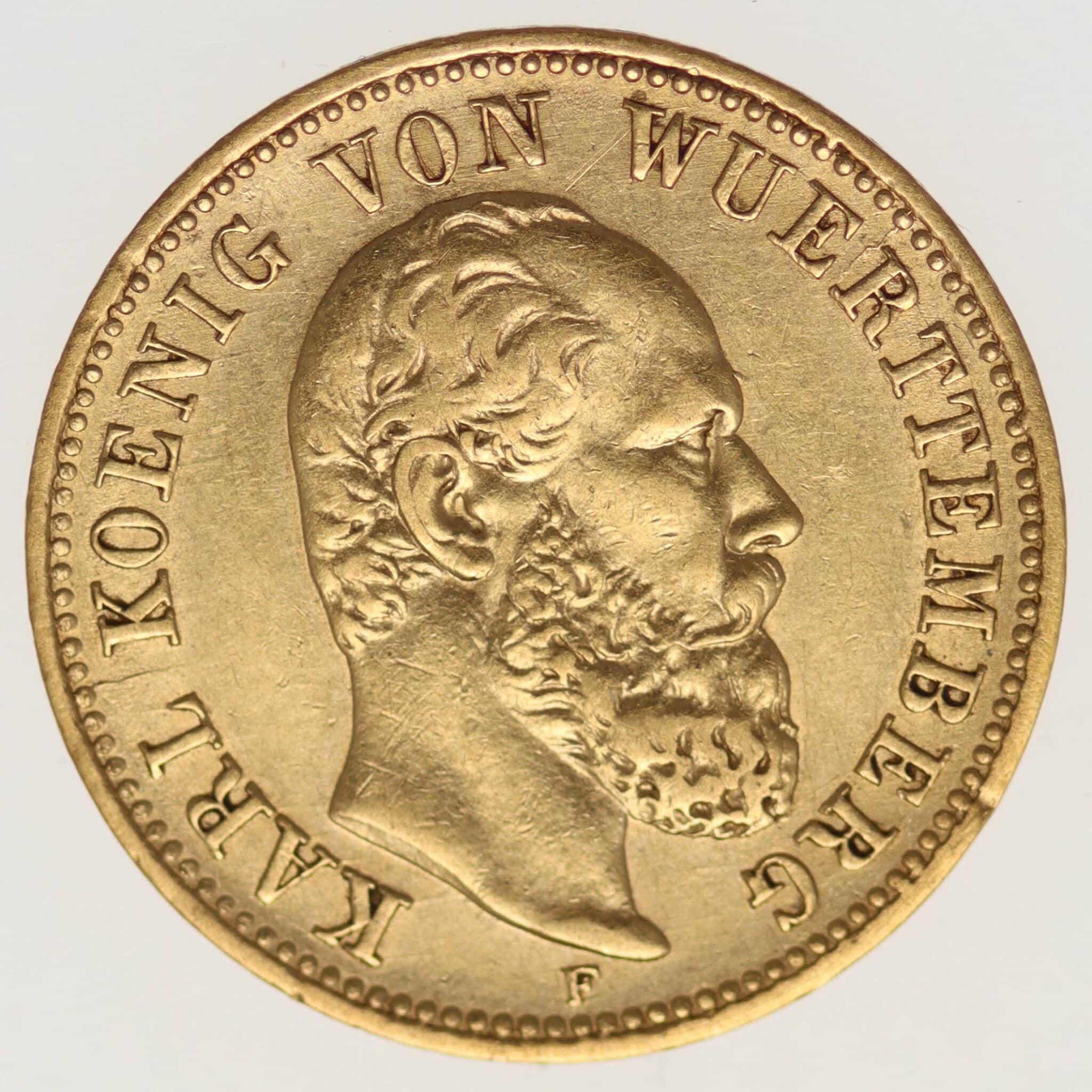 deutsches-kaiserreich-ab-1871 - Württemberg Karl 5 Mark 1878 F