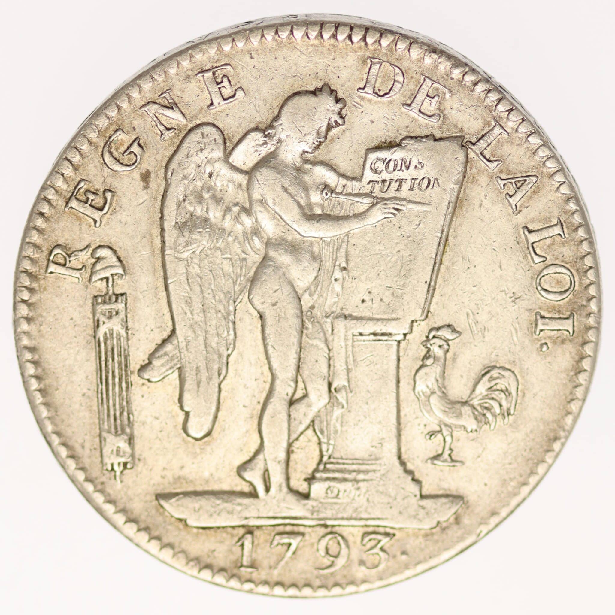 frankreich-silbermuenzen-uebriges-europa - Frankreich 6 Livres 1793 A
