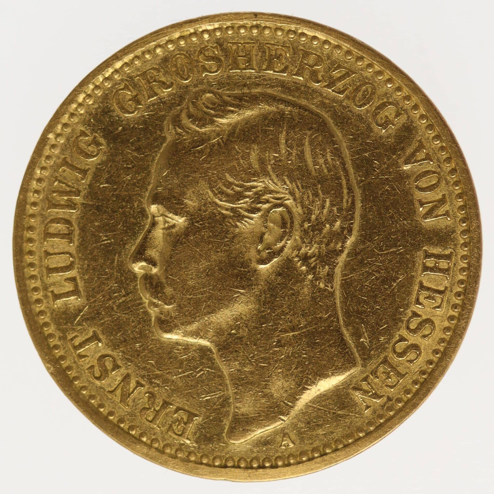 deutsches-kaiserreich-ab-1871 - Hessen Ernst Ludwig 10 Mark 1898