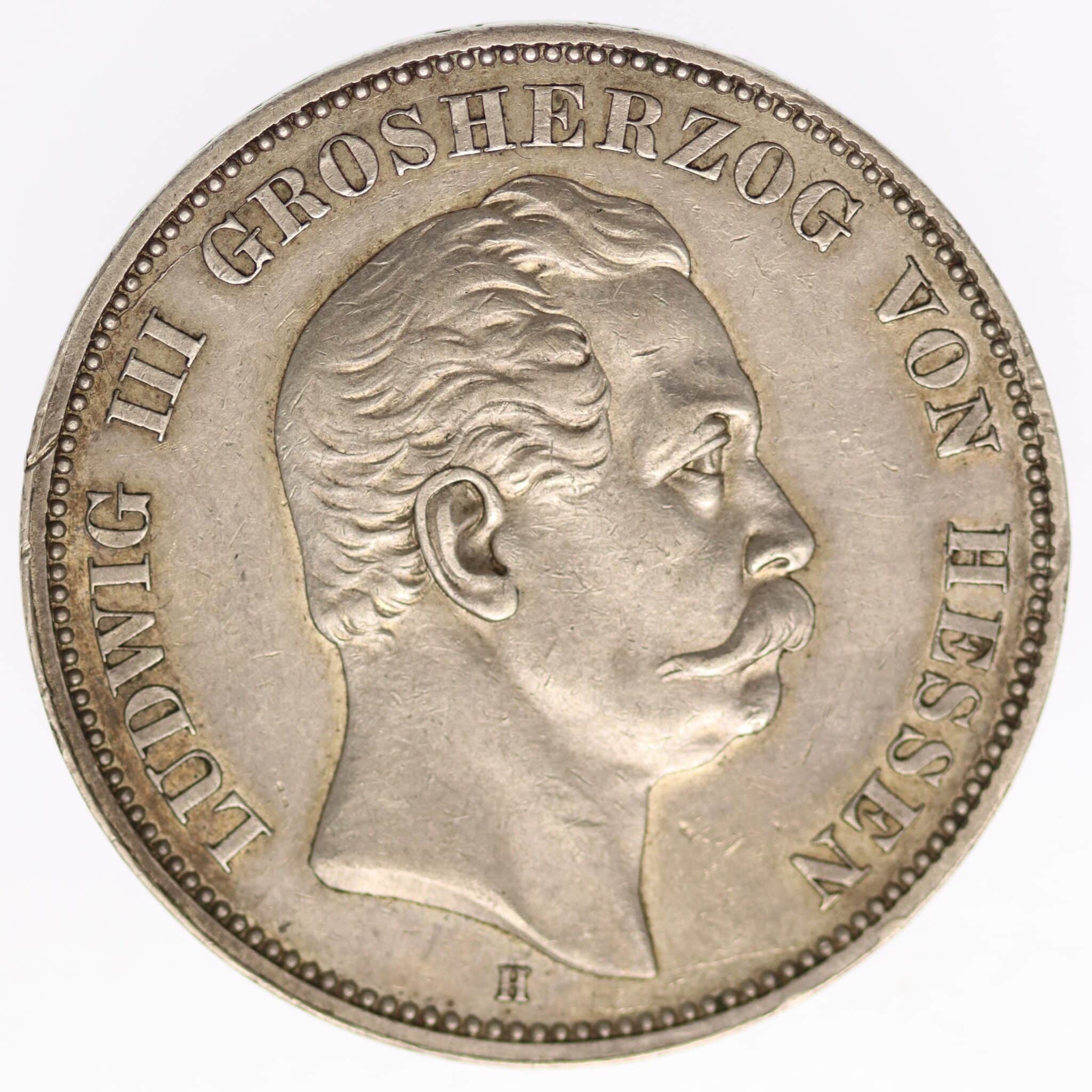 deutsches-kaiserreich-ab-1871-deutsche-silbermuenzen - Hessen Ludwig III. 5 Mark 1875 H