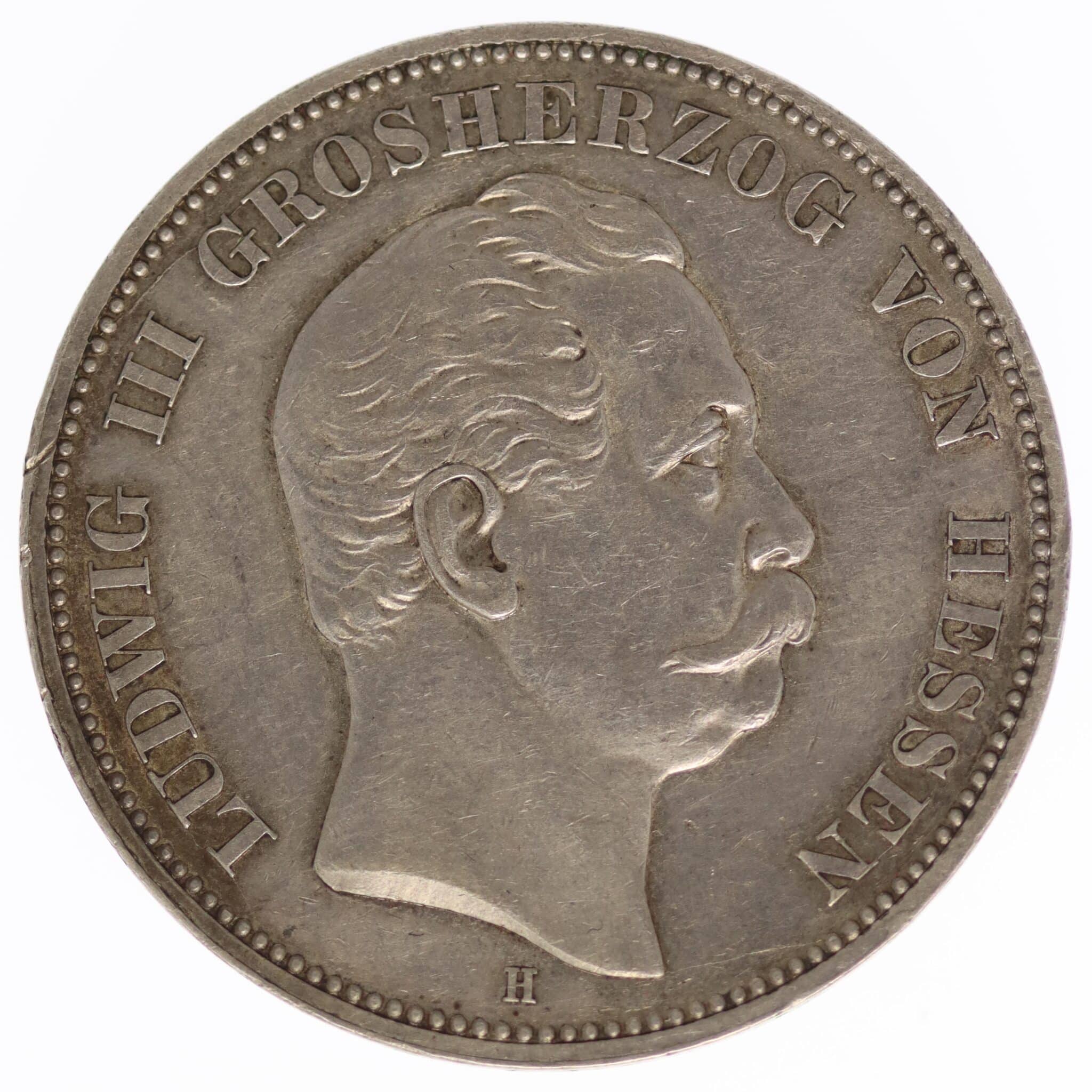 deutsches-kaiserreich-ab-1871-deutsche-silbermuenzen - Hessen Ludwig III. 5 Mark 1875 H