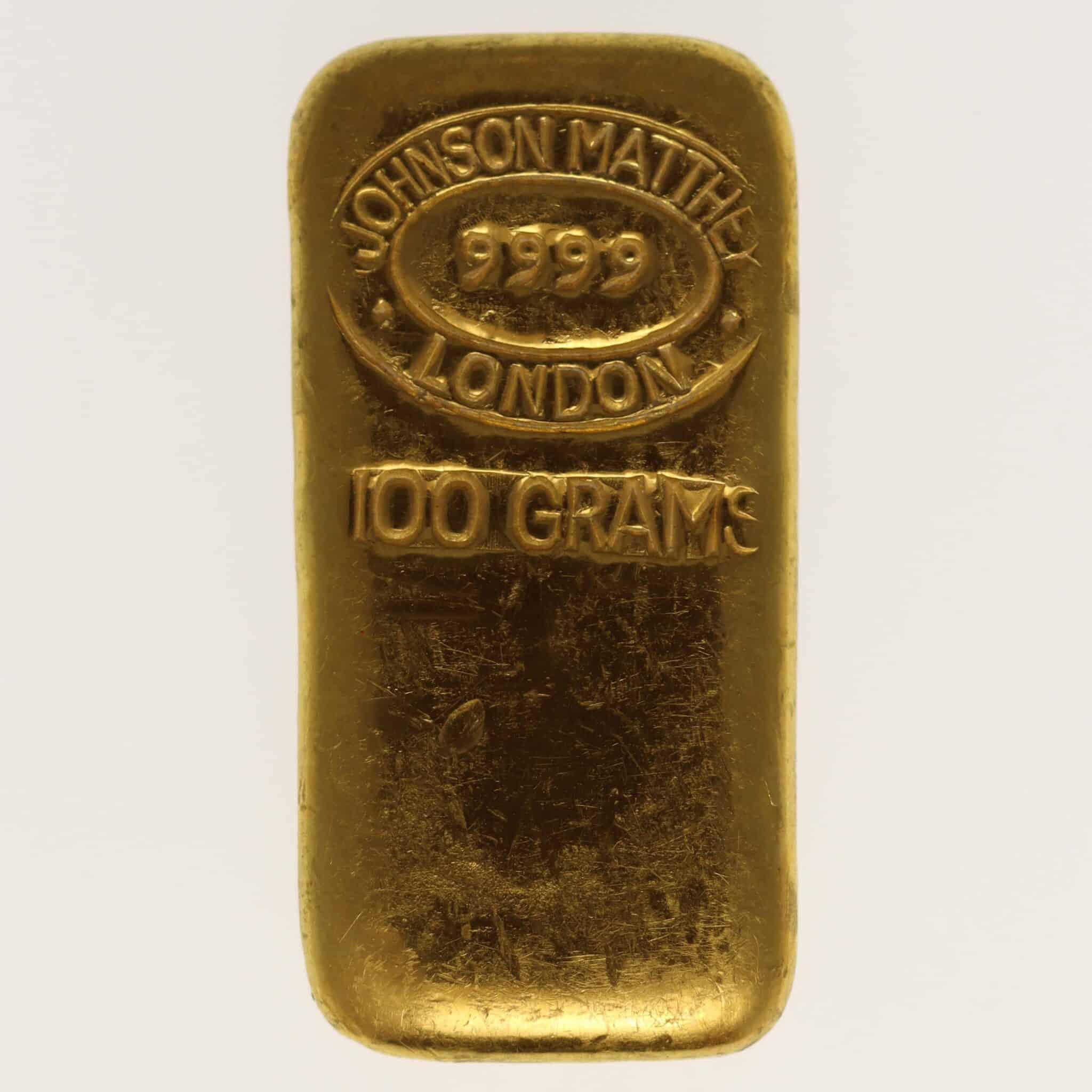 goldbarren - Goldbarren 100 Gramm Johnson Matthey