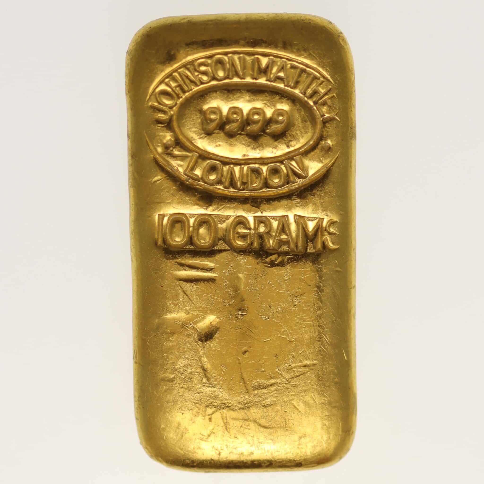 goldbarren - Goldbarren 100 Gramm Johnson Matthey